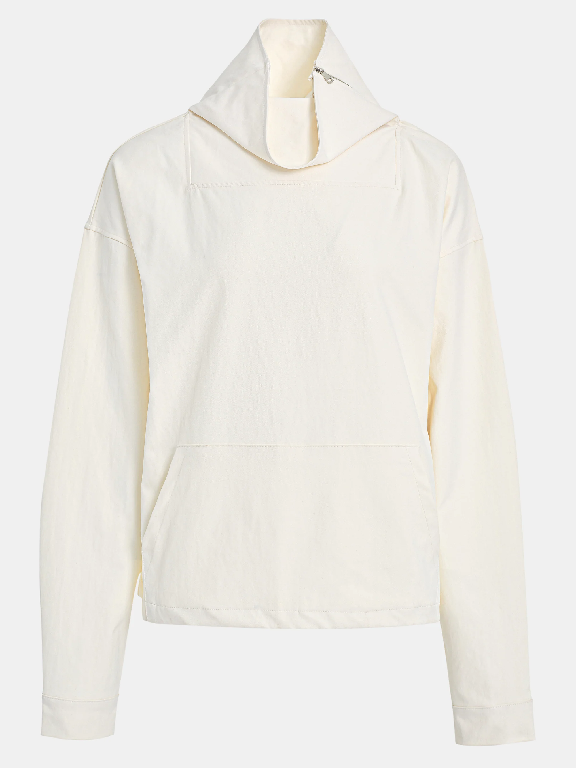 Afro Funnel Zip Neck Top, Ivory - Image 6