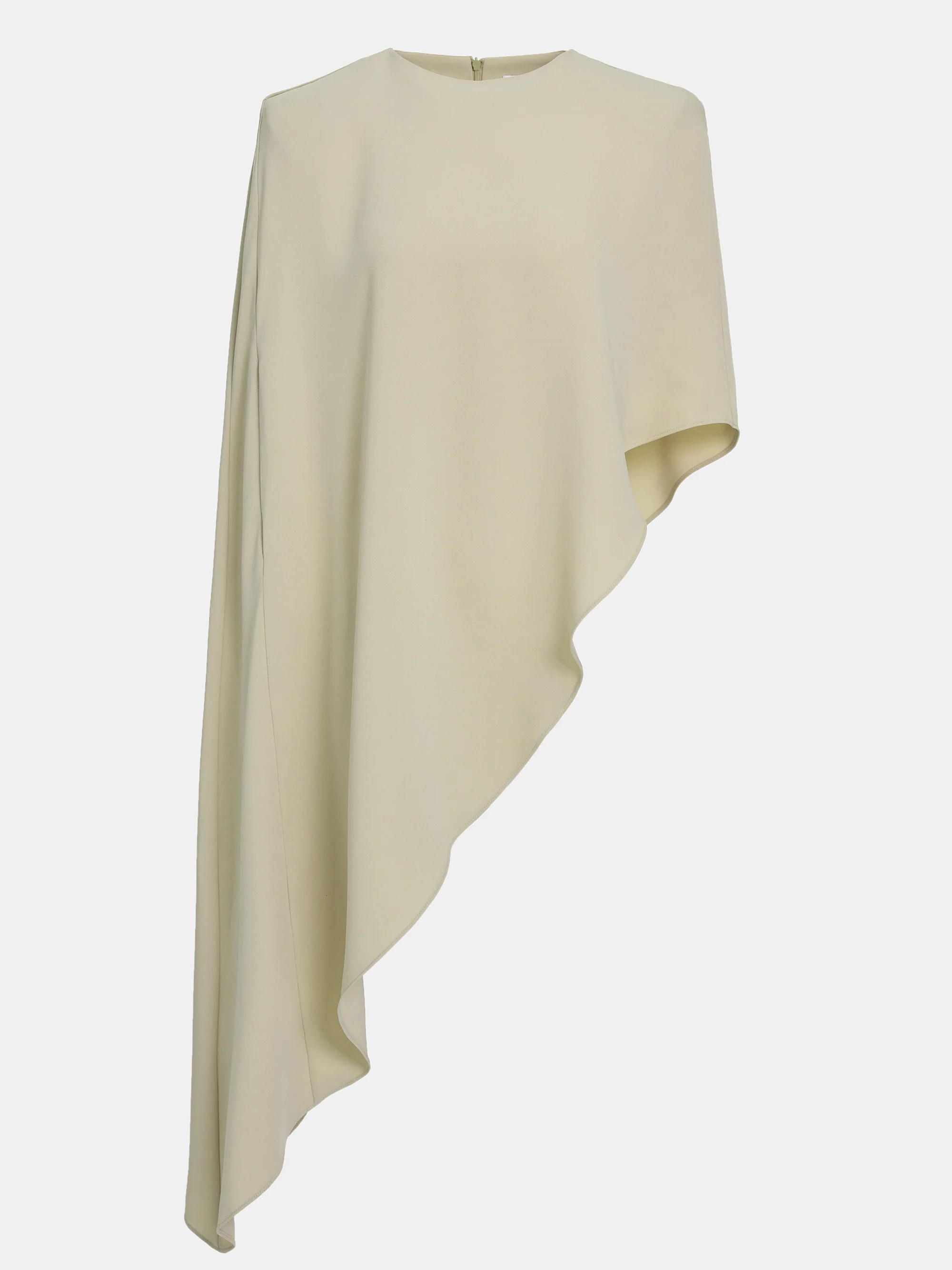 Amia Asymmetric Satin Blouse, Pearl - Image 6