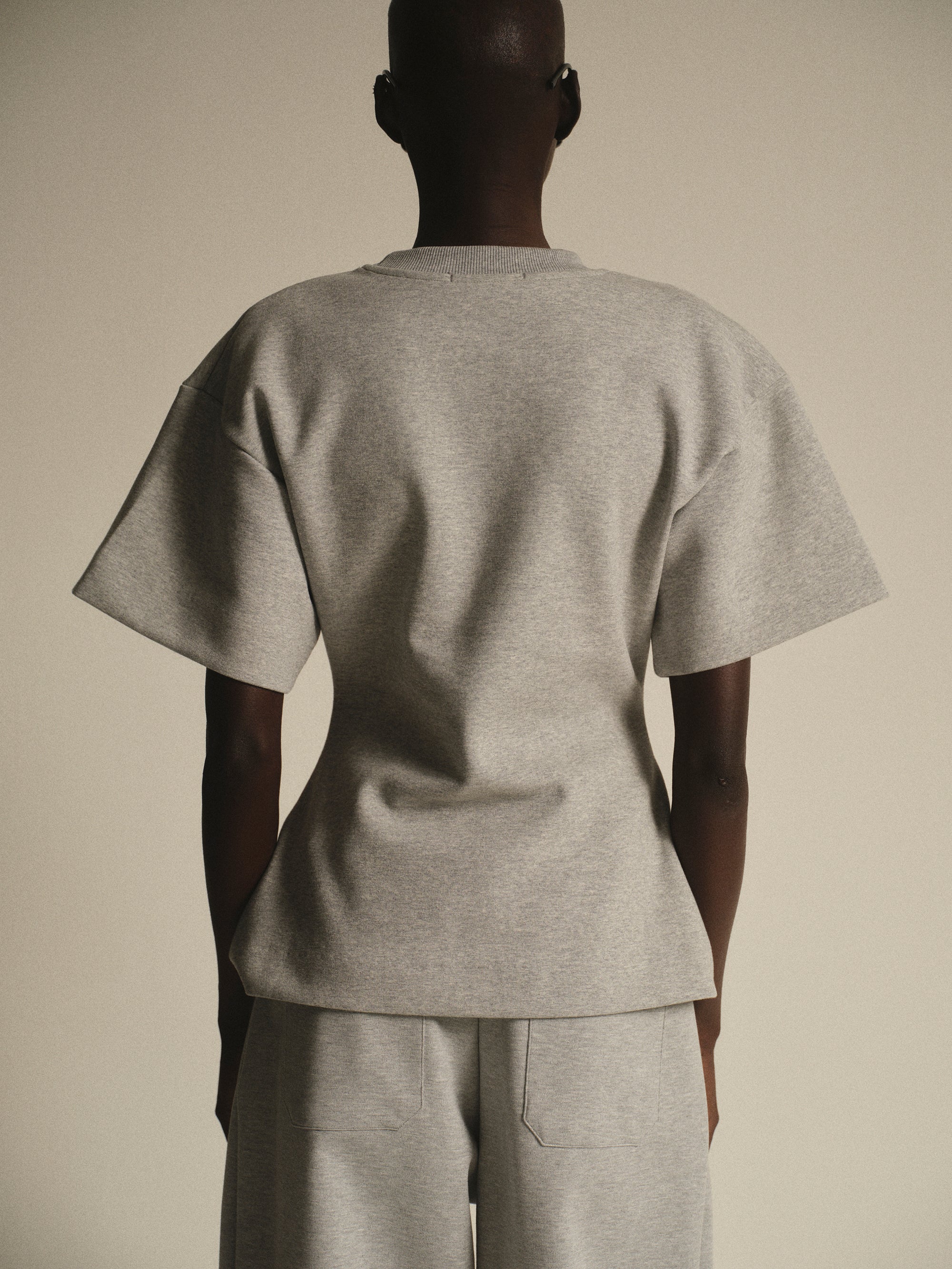Amila Cinched T-Shirt, Grey - Image 3
