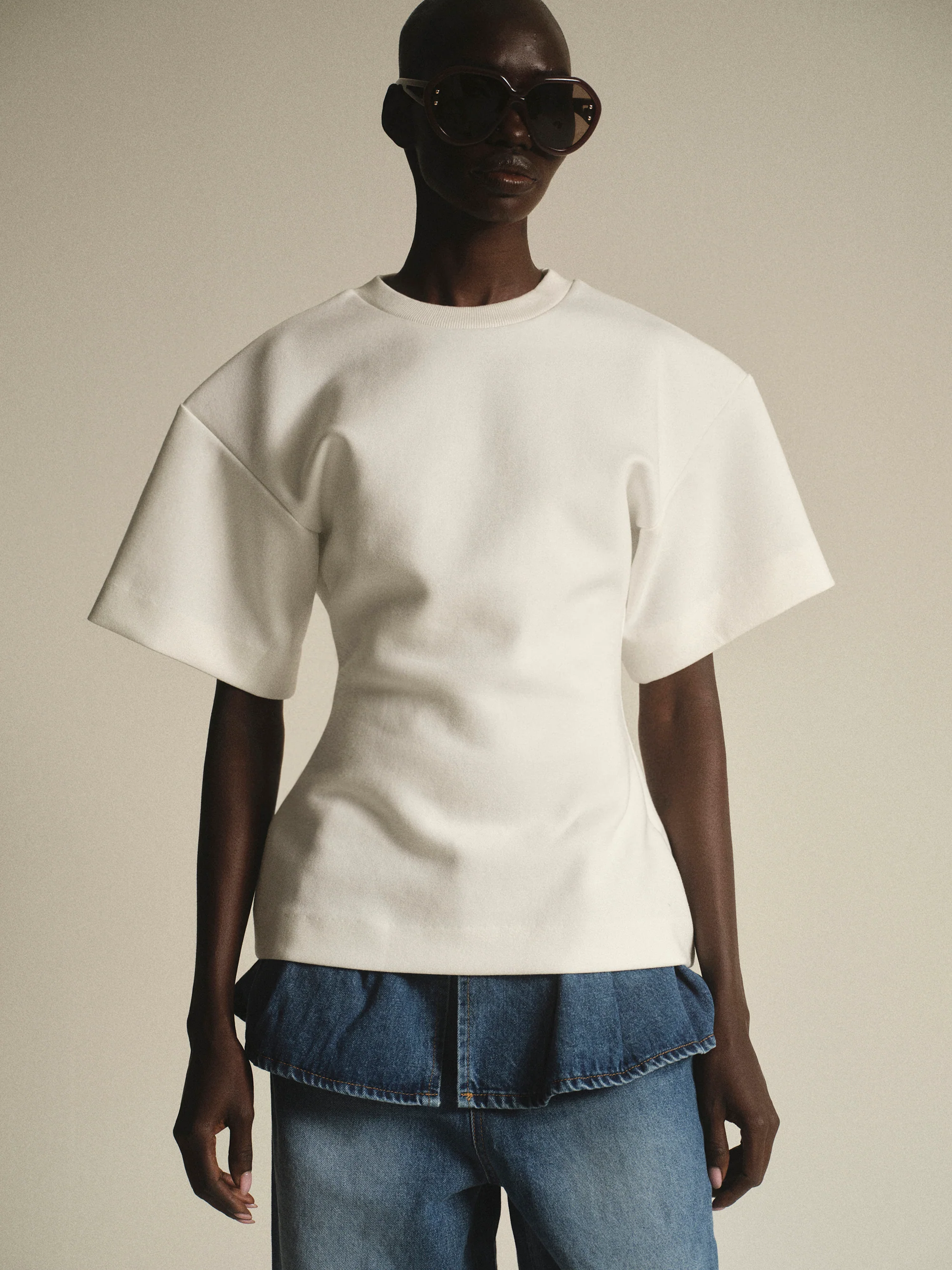 Amila Cinched T-Shirt, White
