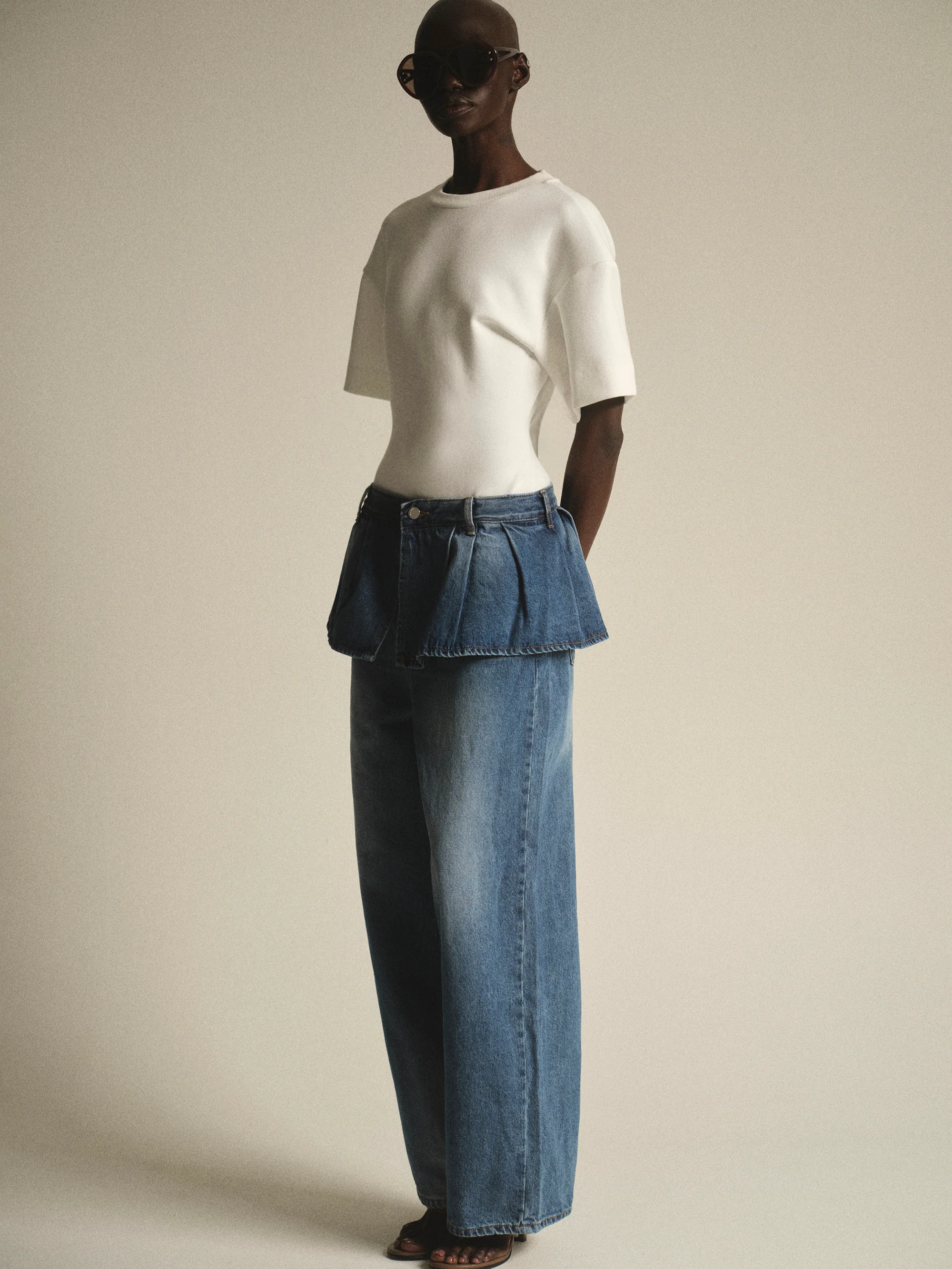 Amila Cinched T-Shirt, White - Image 2