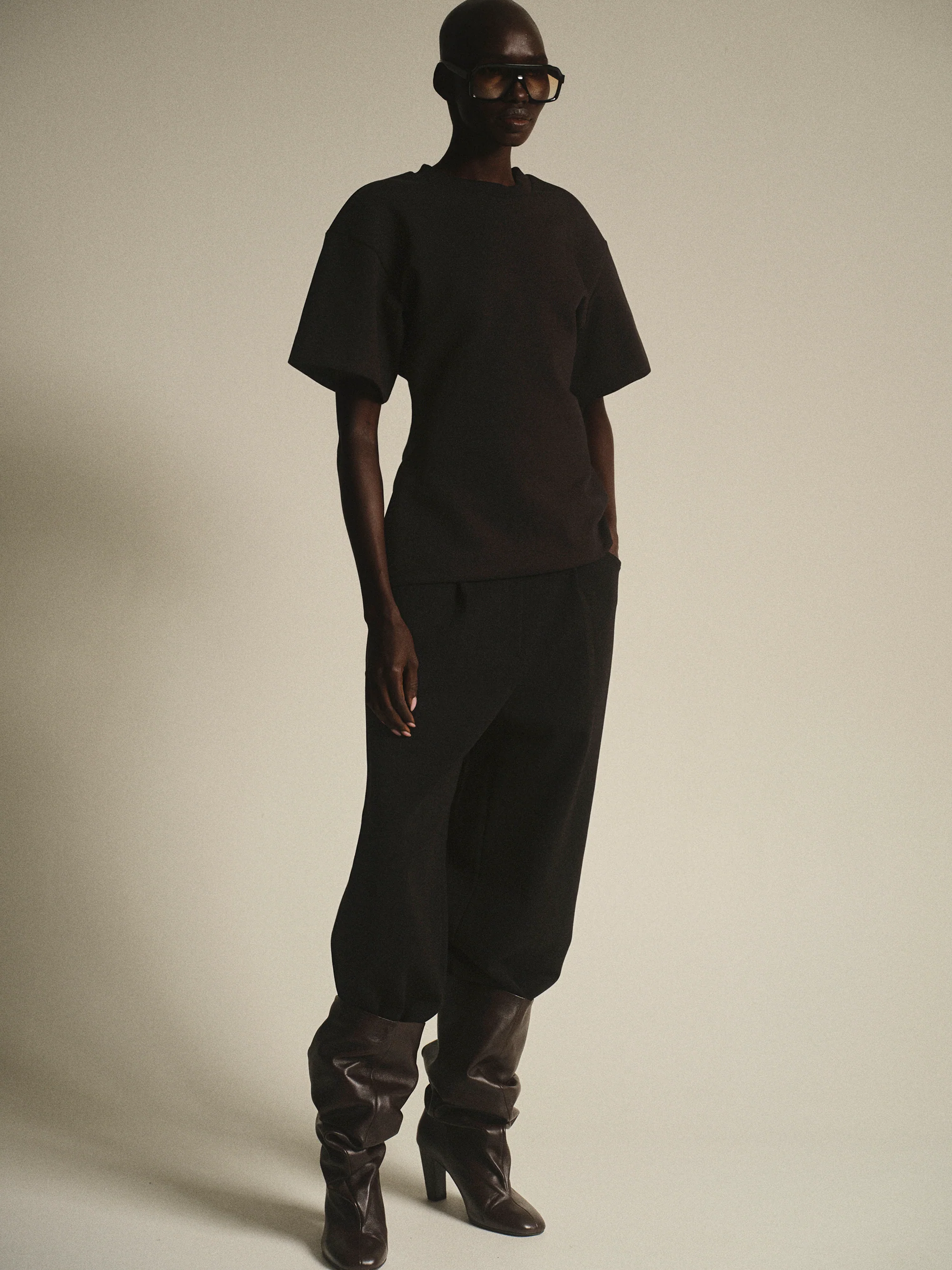 Amila Cinched T-Shirt, Black