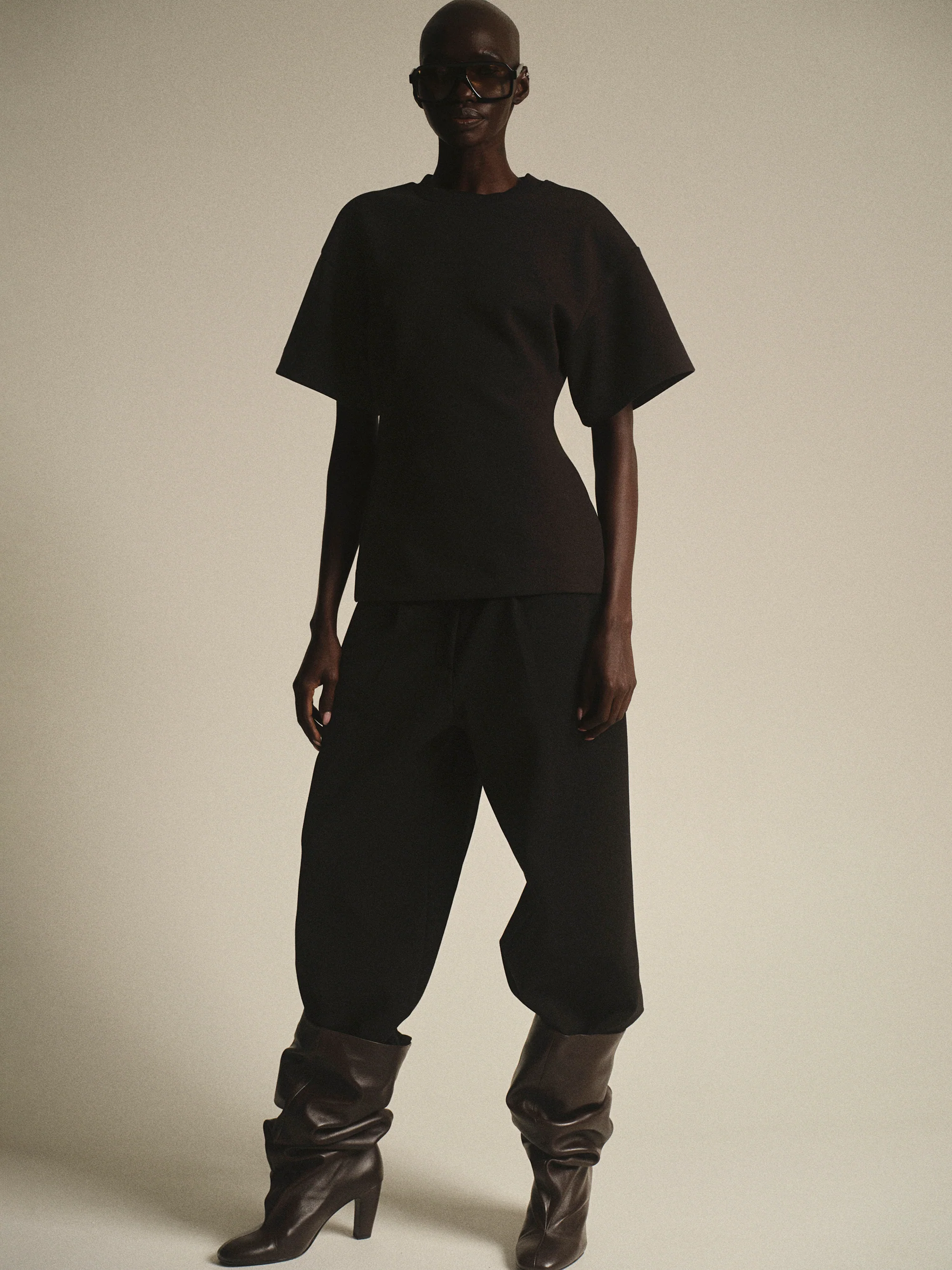 Amila Cinched T-Shirt, Black - Image 3