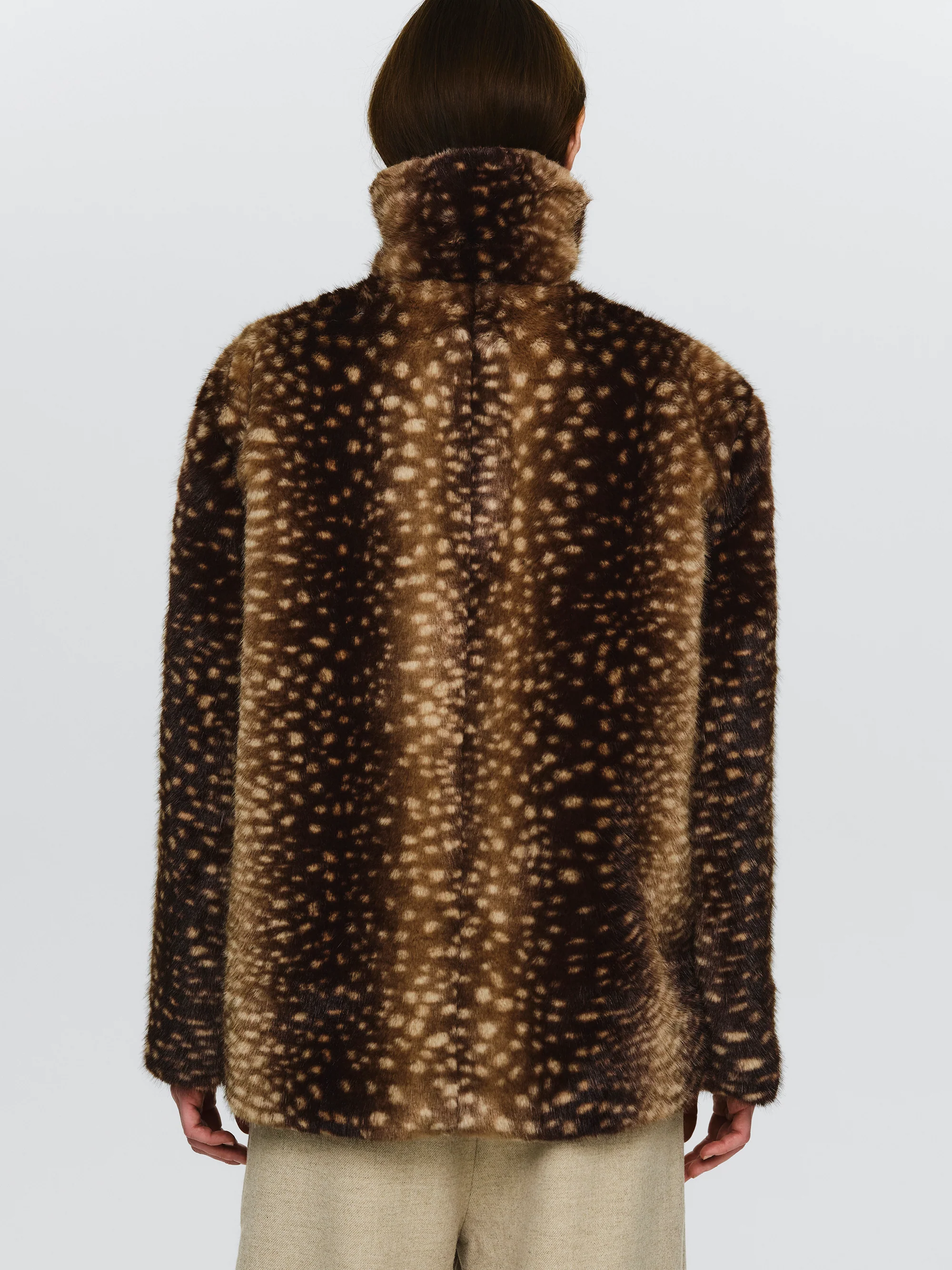 Animal Print Faux-Fur Jacket, Brown - Image 4