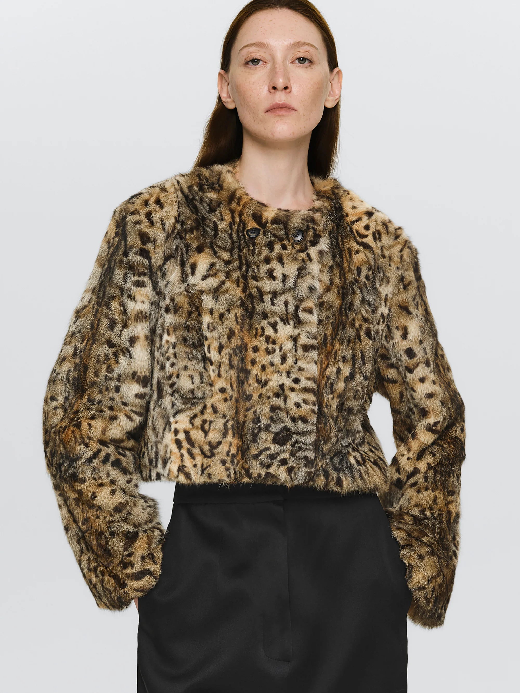 Animal Print Fur Jacket, Leopard