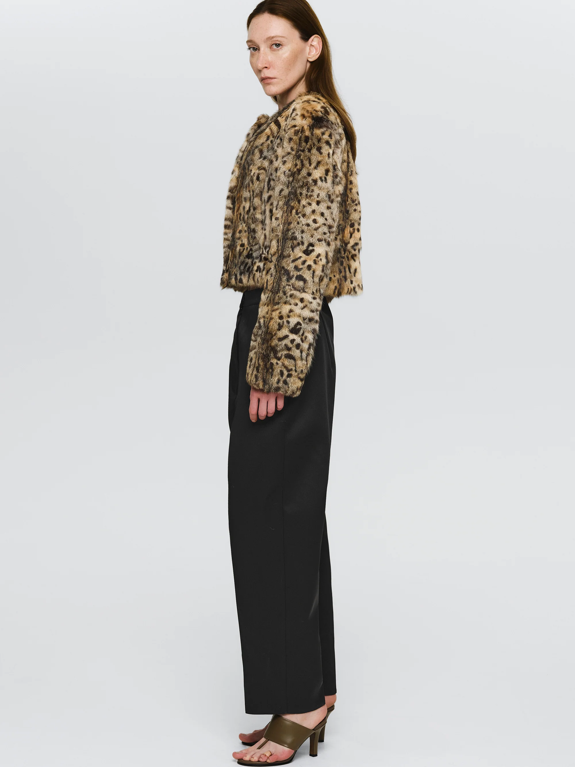 Animal Print Fur Jacket, Leopard - Image 3
