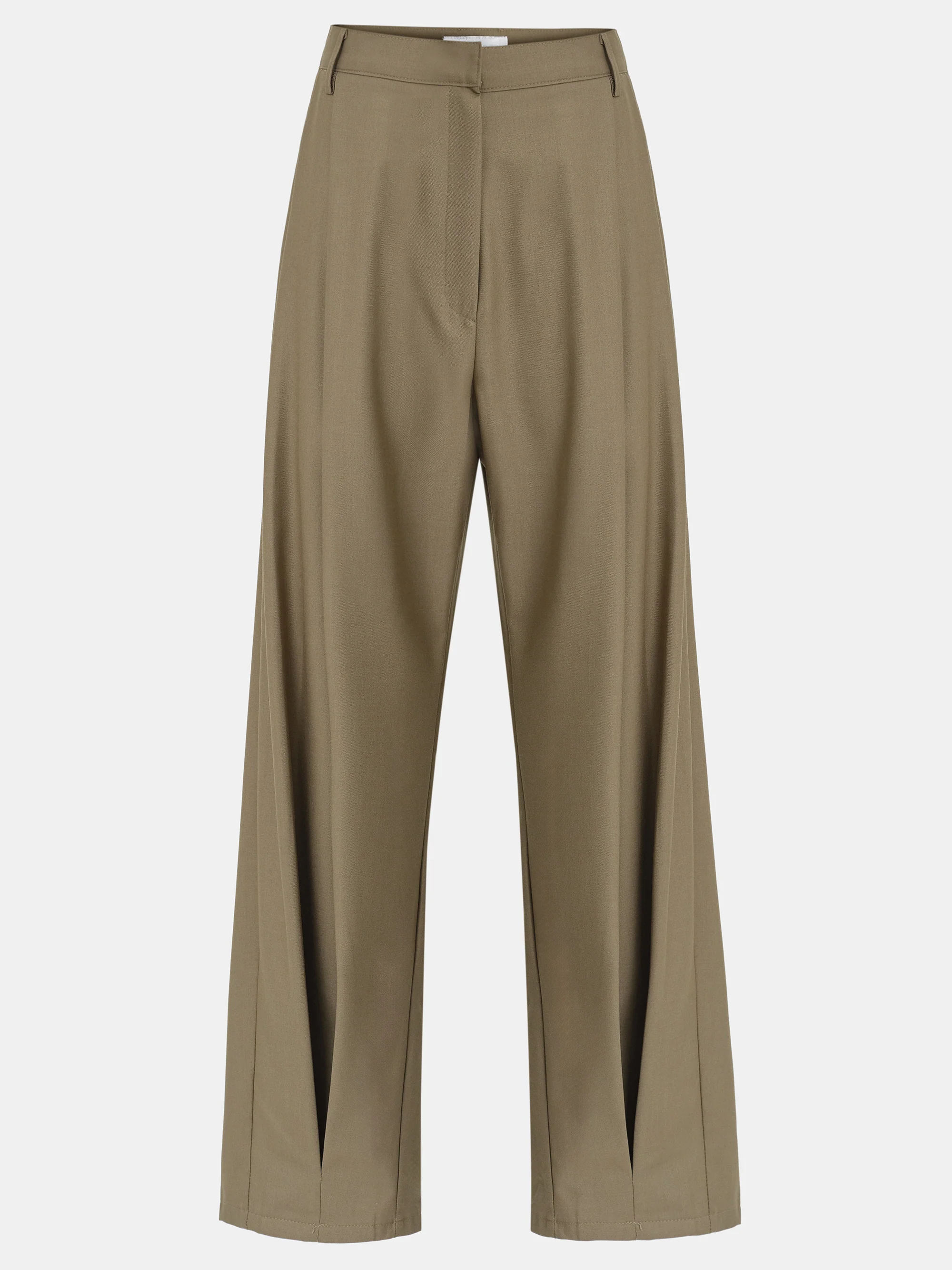 Ankle Pleat Trousers, Beige - Image 4
