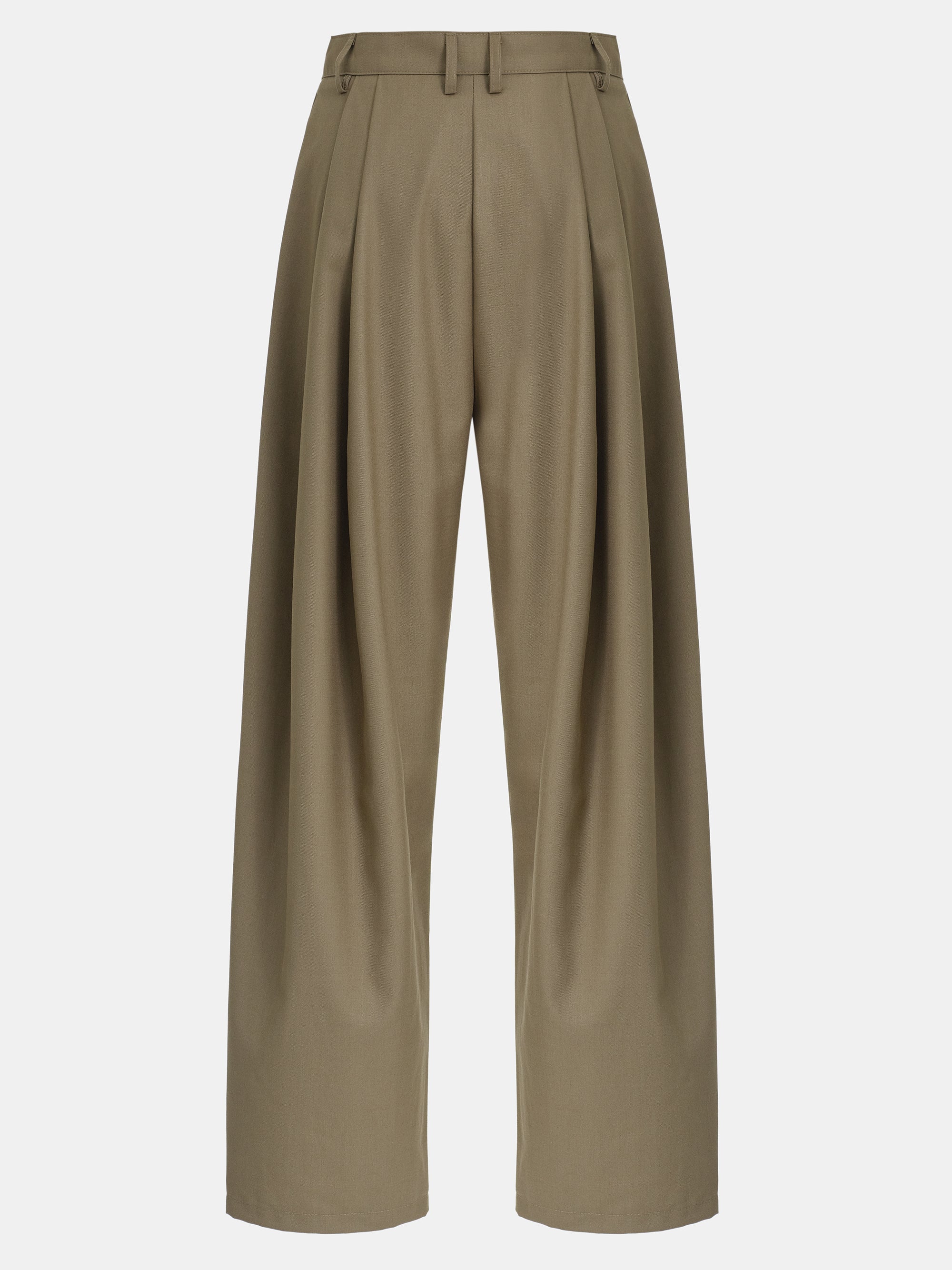 Ankle Pleat Trousers, Beige - Image 5