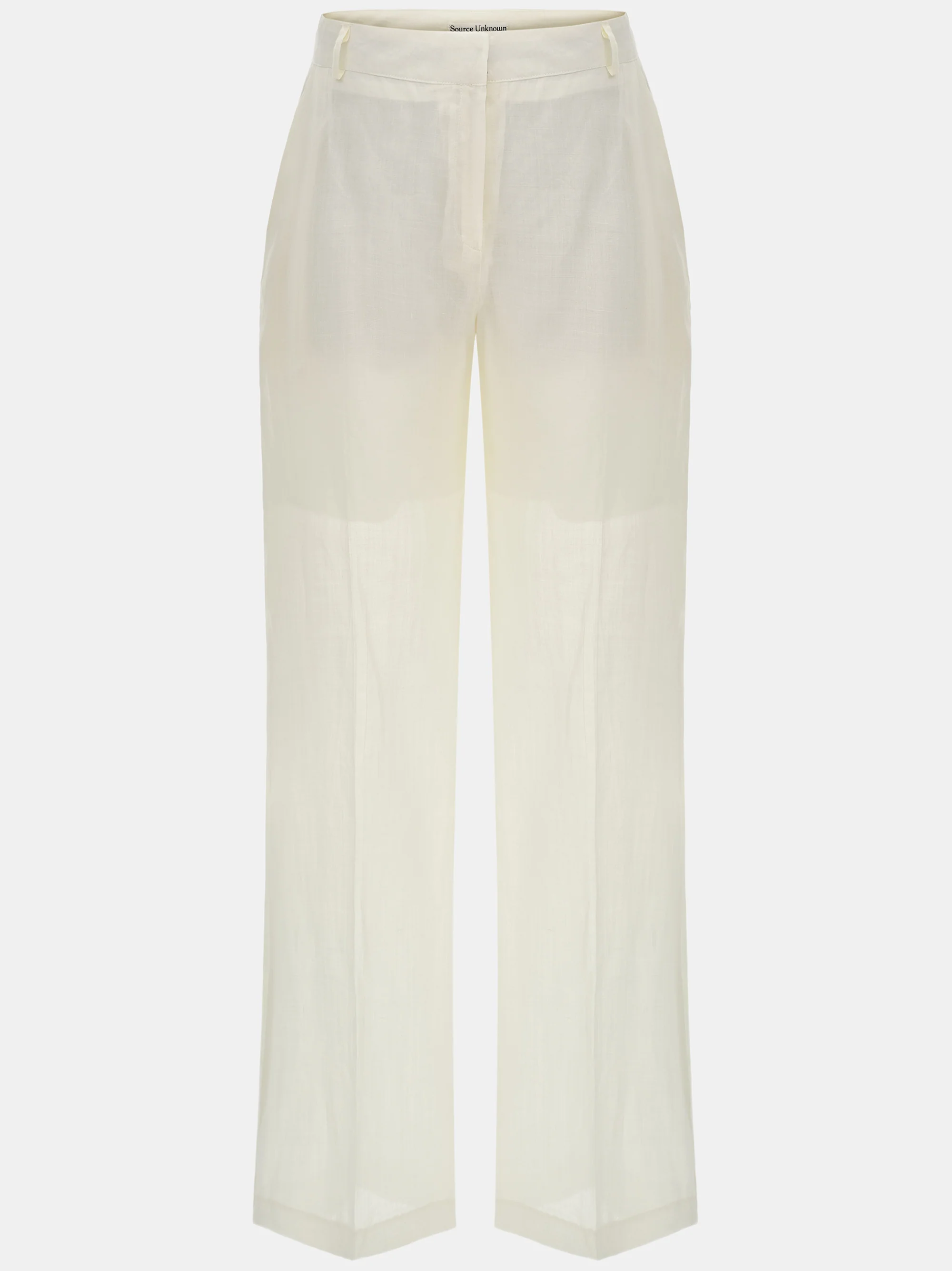 Arny Semi-Sheer Linen Pants, Ivory - Image 5