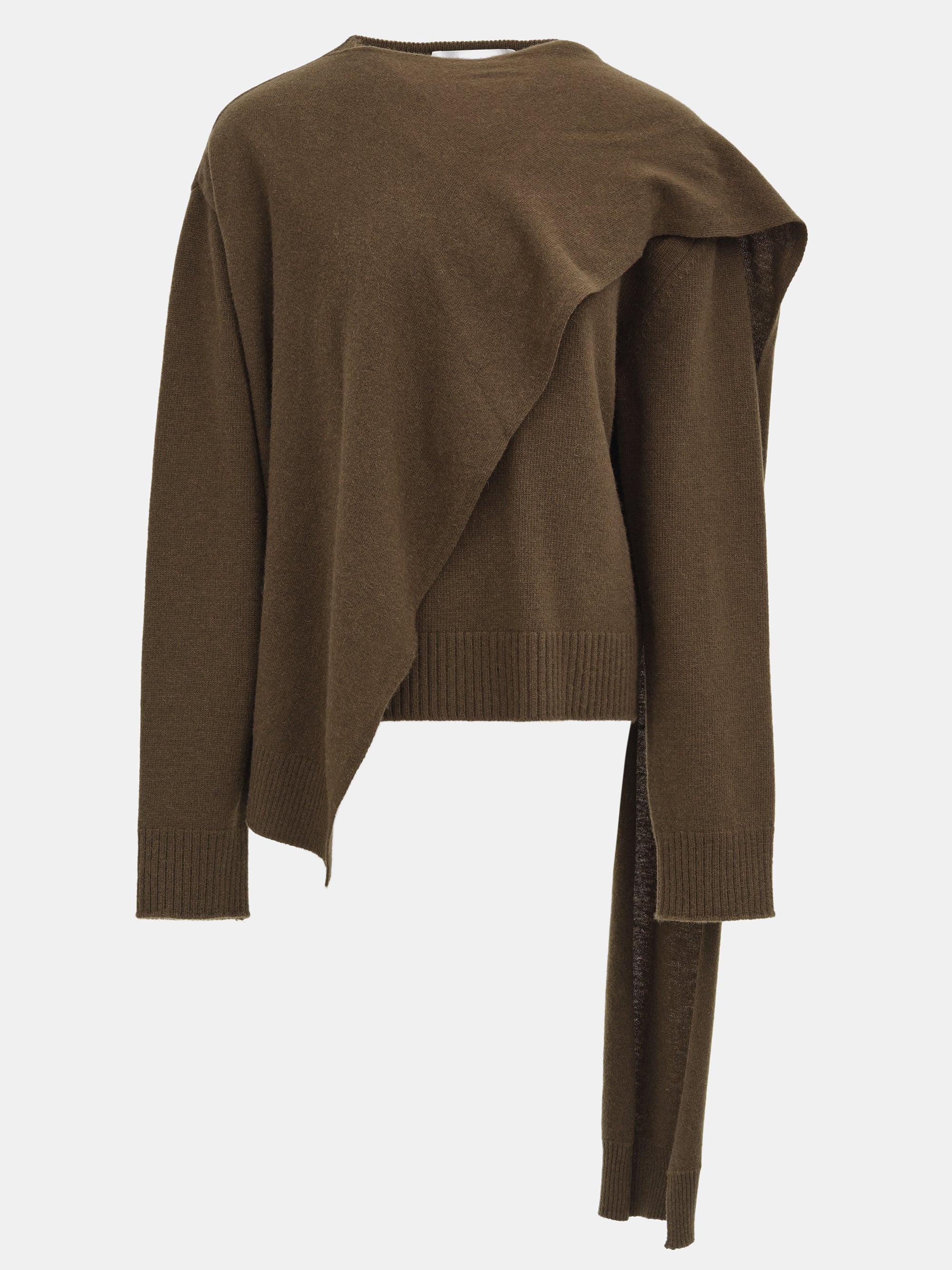 Asymmetric Collar Jumper, Brown - Image 5