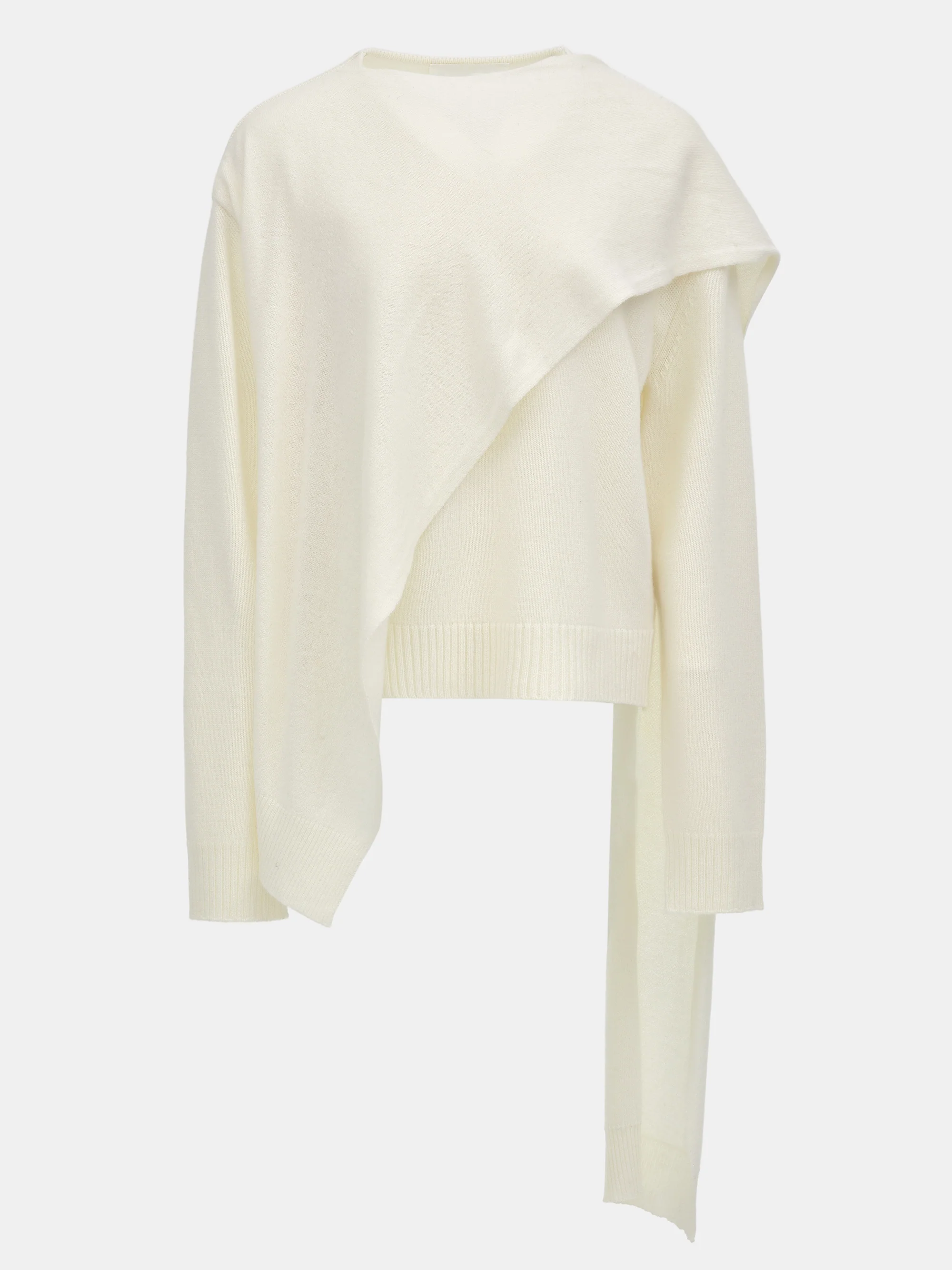 Asymmetric Collar Jumper, Ivory - Image 6