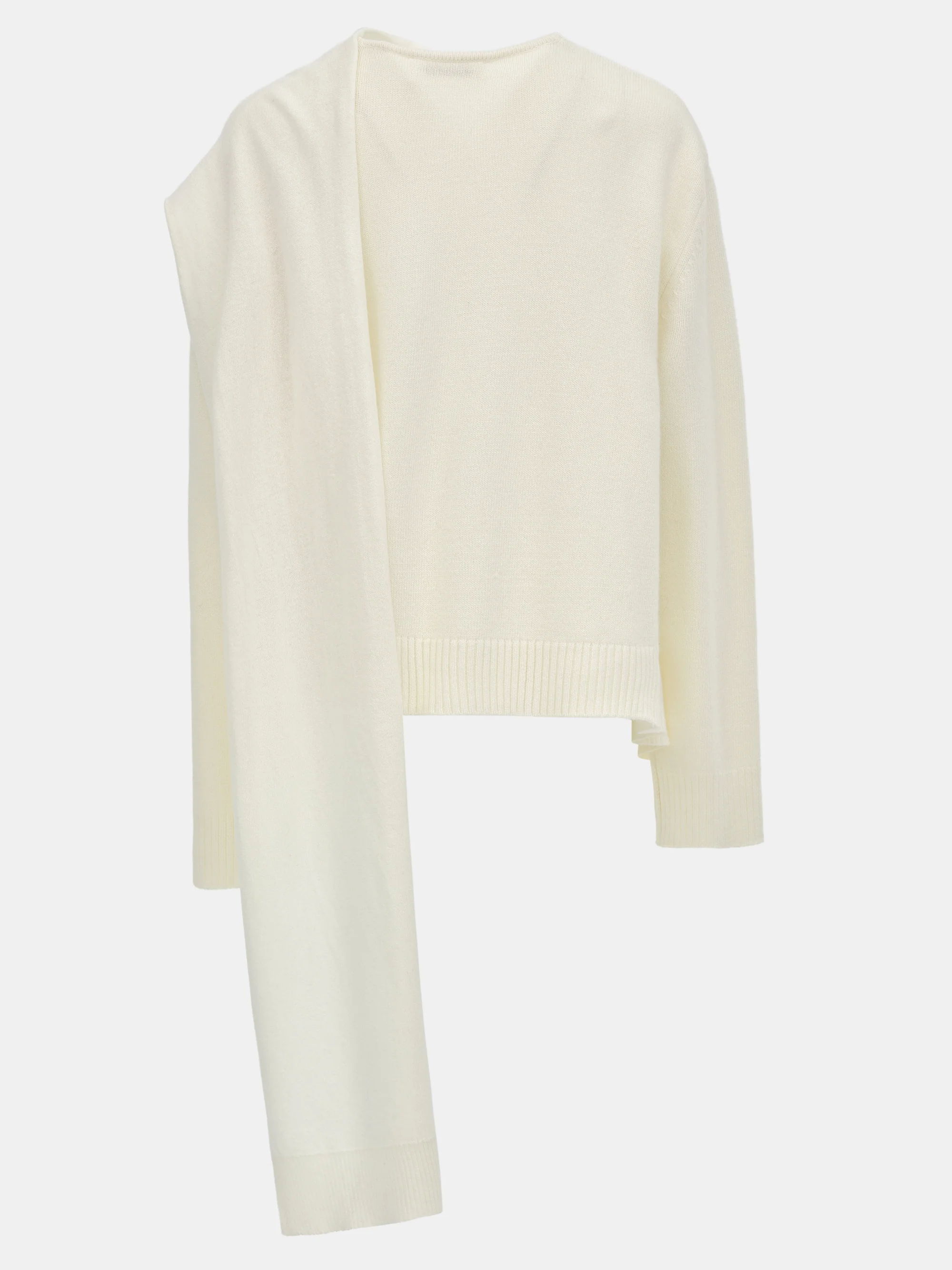 Asymmetric Collar Jumper, Ivory - Image 7