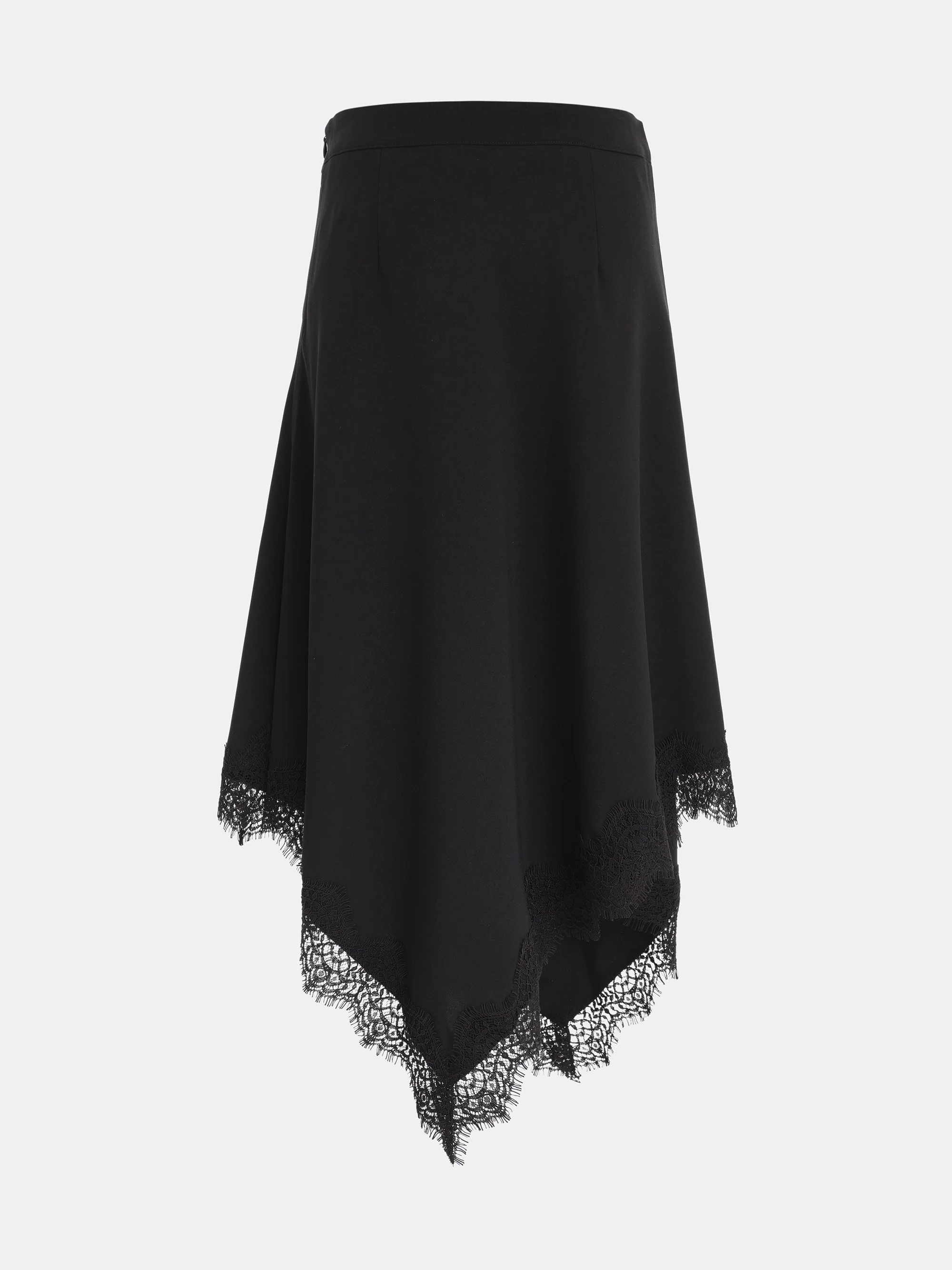 Asymmetric Lace-Trimmed Skirt, Black - Image 7