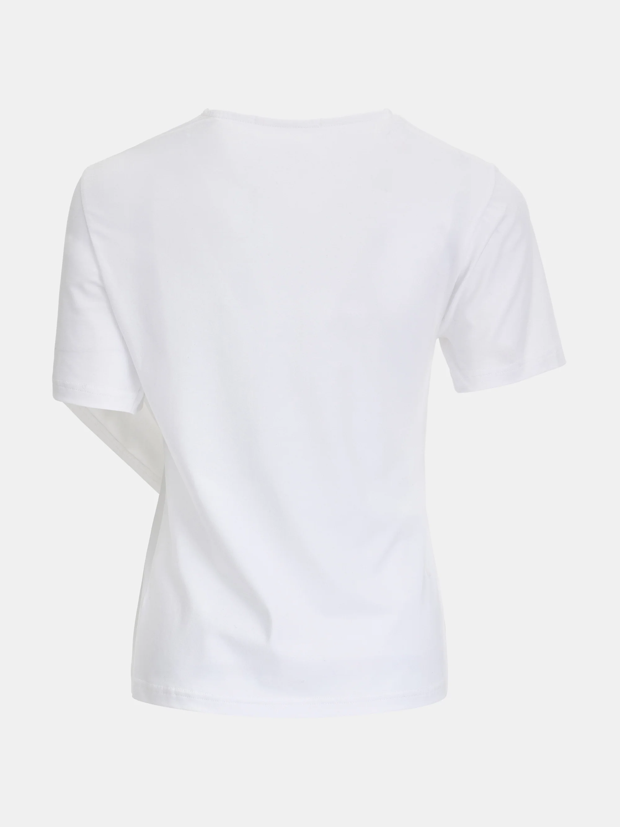 Asymmetric Ruched T-Shirt, White - Image 6