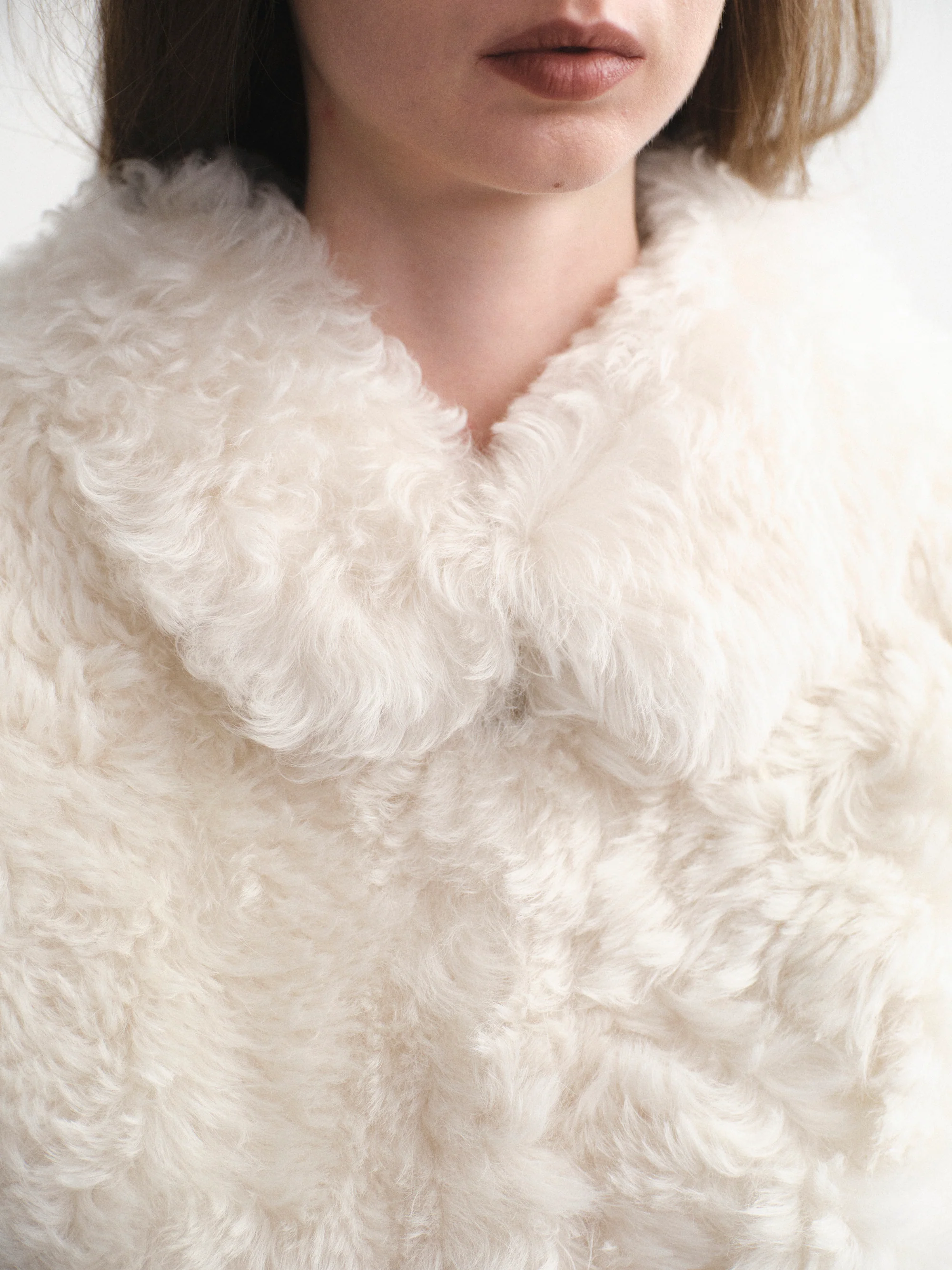 Baby Shearling Jacket, Ivory - Image 2