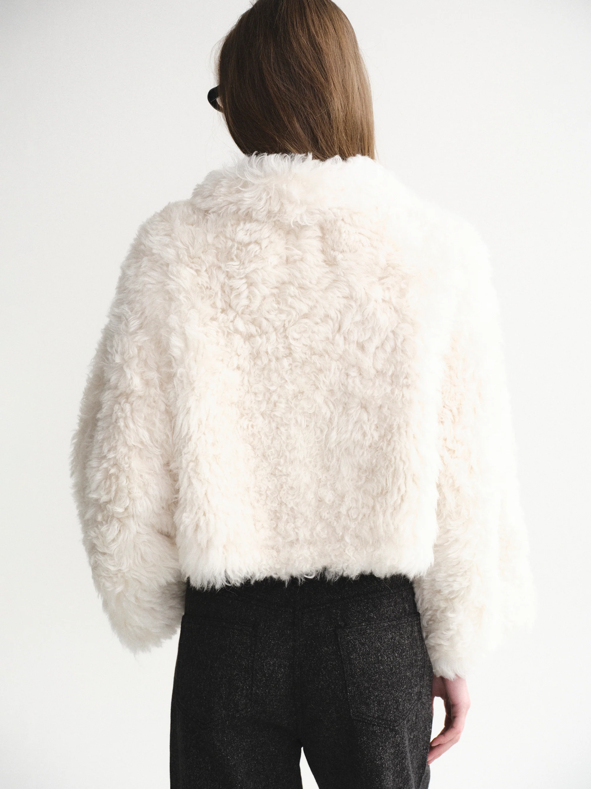 Baby Shearling Jacket, Ivory - Image 6