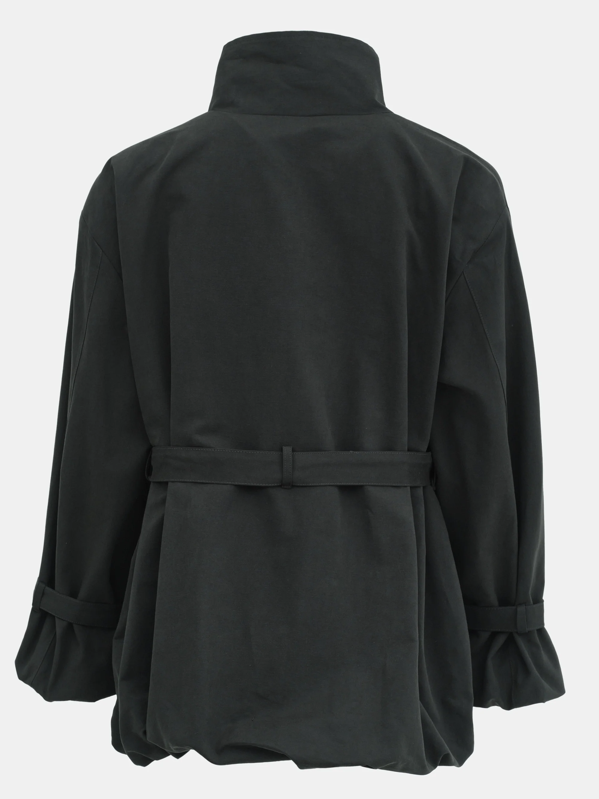 Balloon Short Trench Jacket, Charcoal - Image 7
