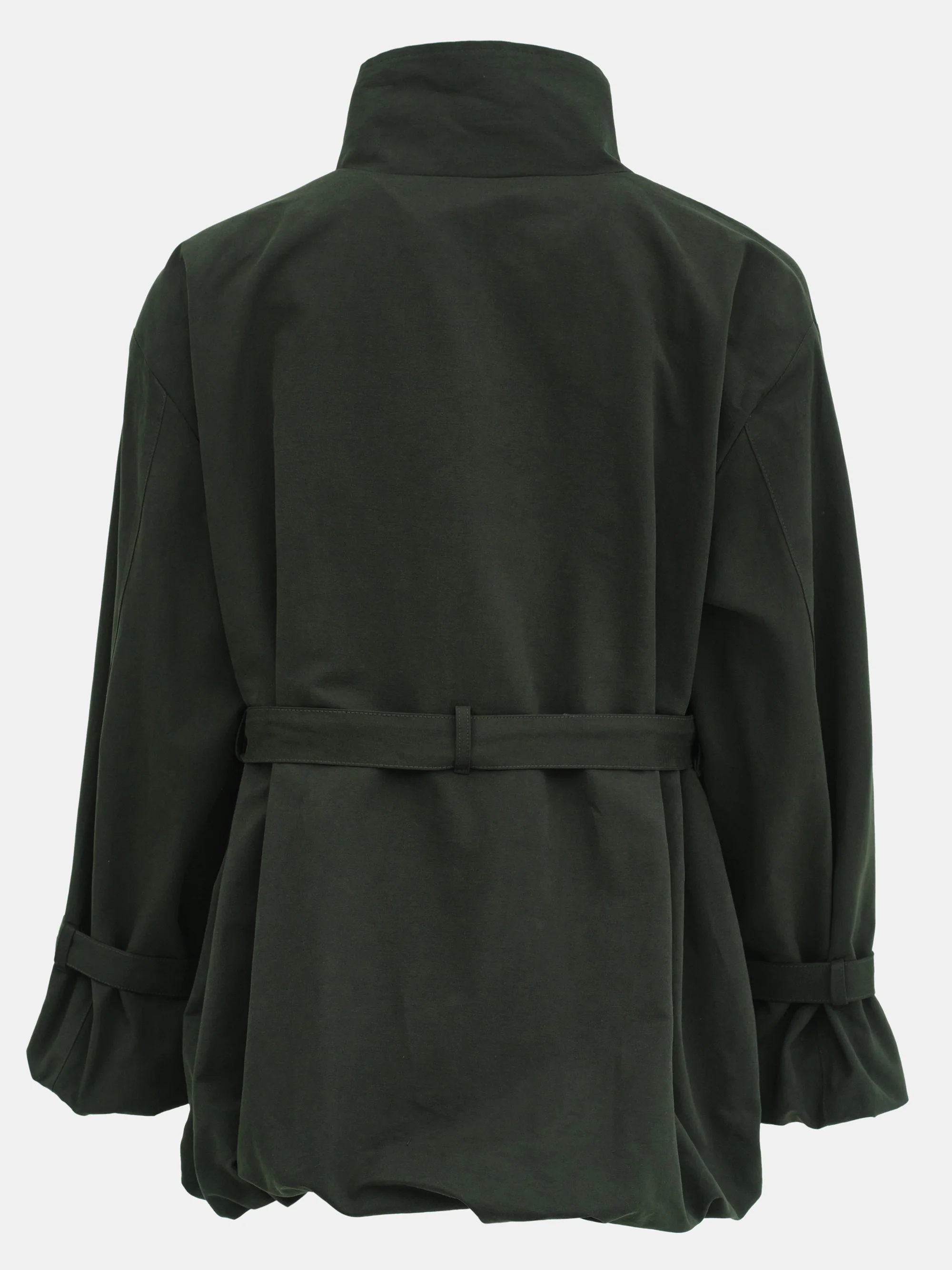 Balloon Short Trench Jacket, Olive - Image 6