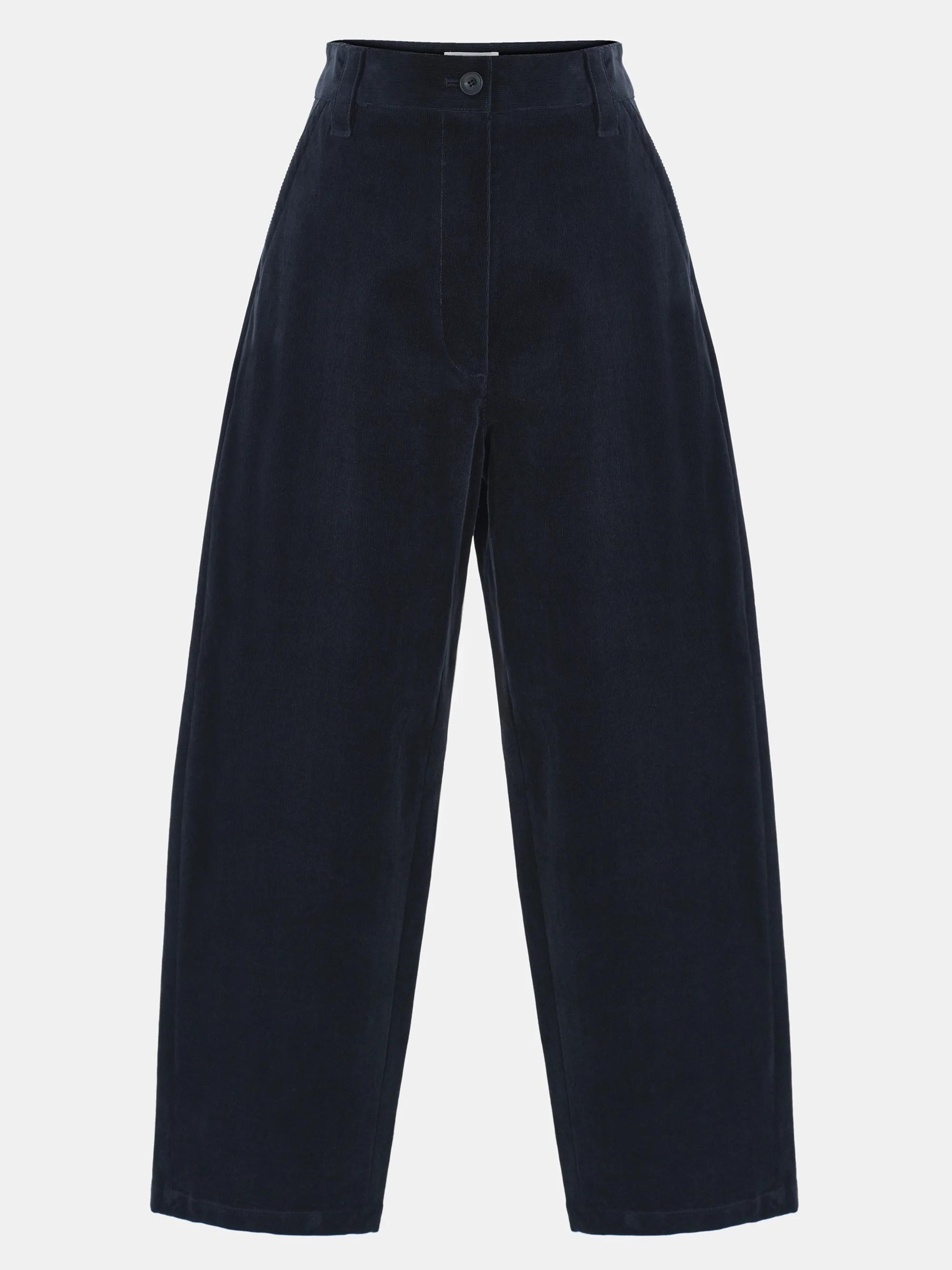 Barrel-Leg Corduroy Trousers, Navy