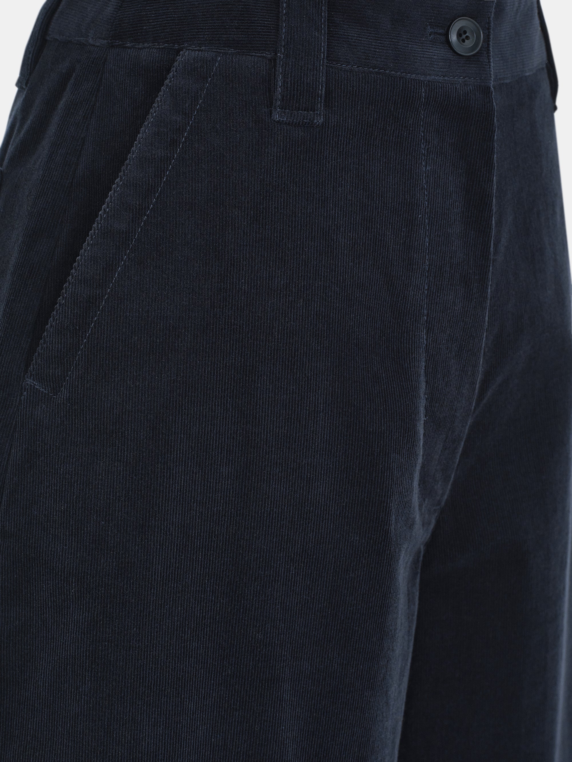 Barrel-Leg Corduroy Trousers, Navy - Image 2