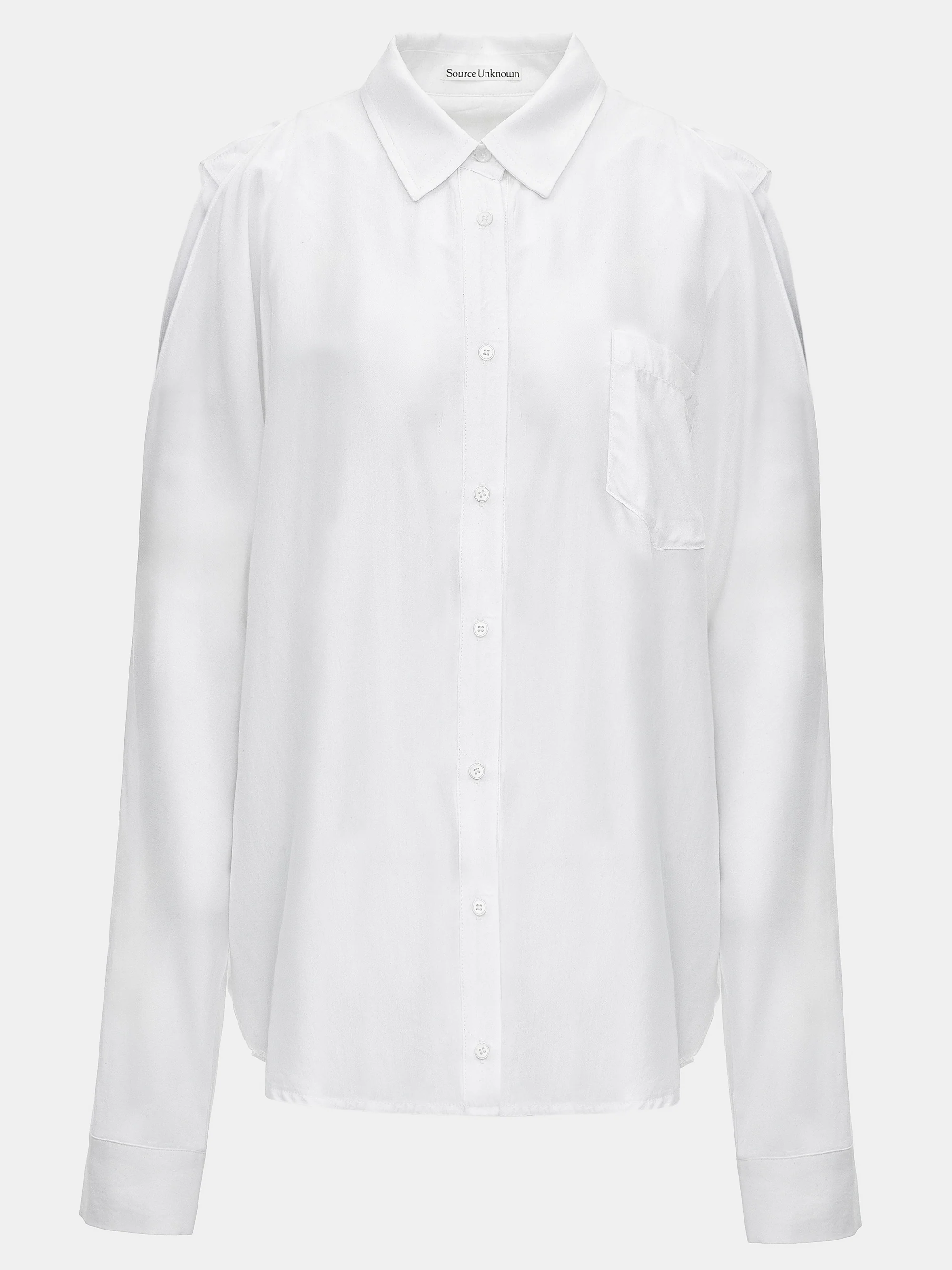 Baya Open Shoulder Fluid Shirt, White - Image 5