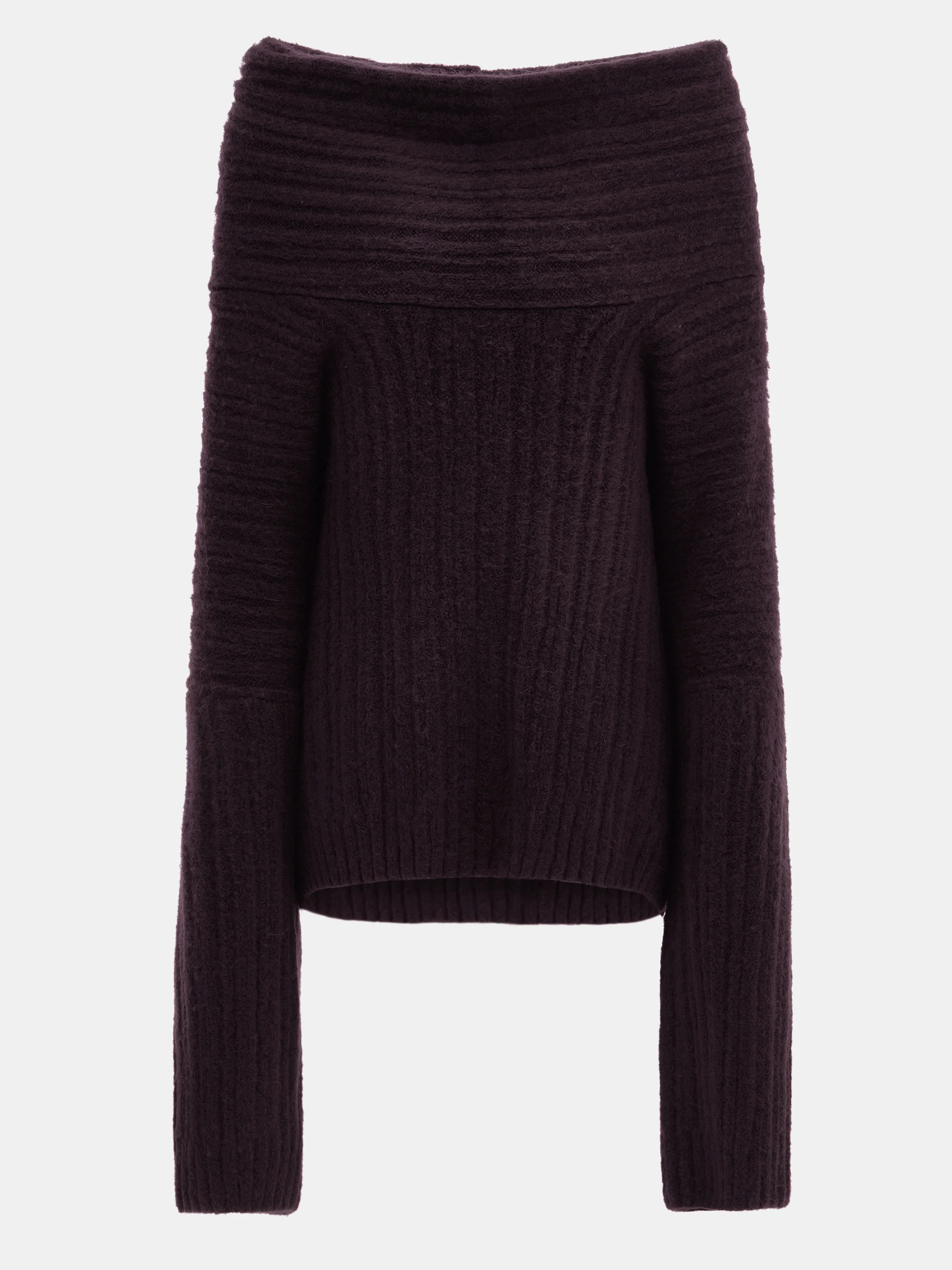 Becca Oversized High Roll Knit Pullover, Black Berry - Image 6