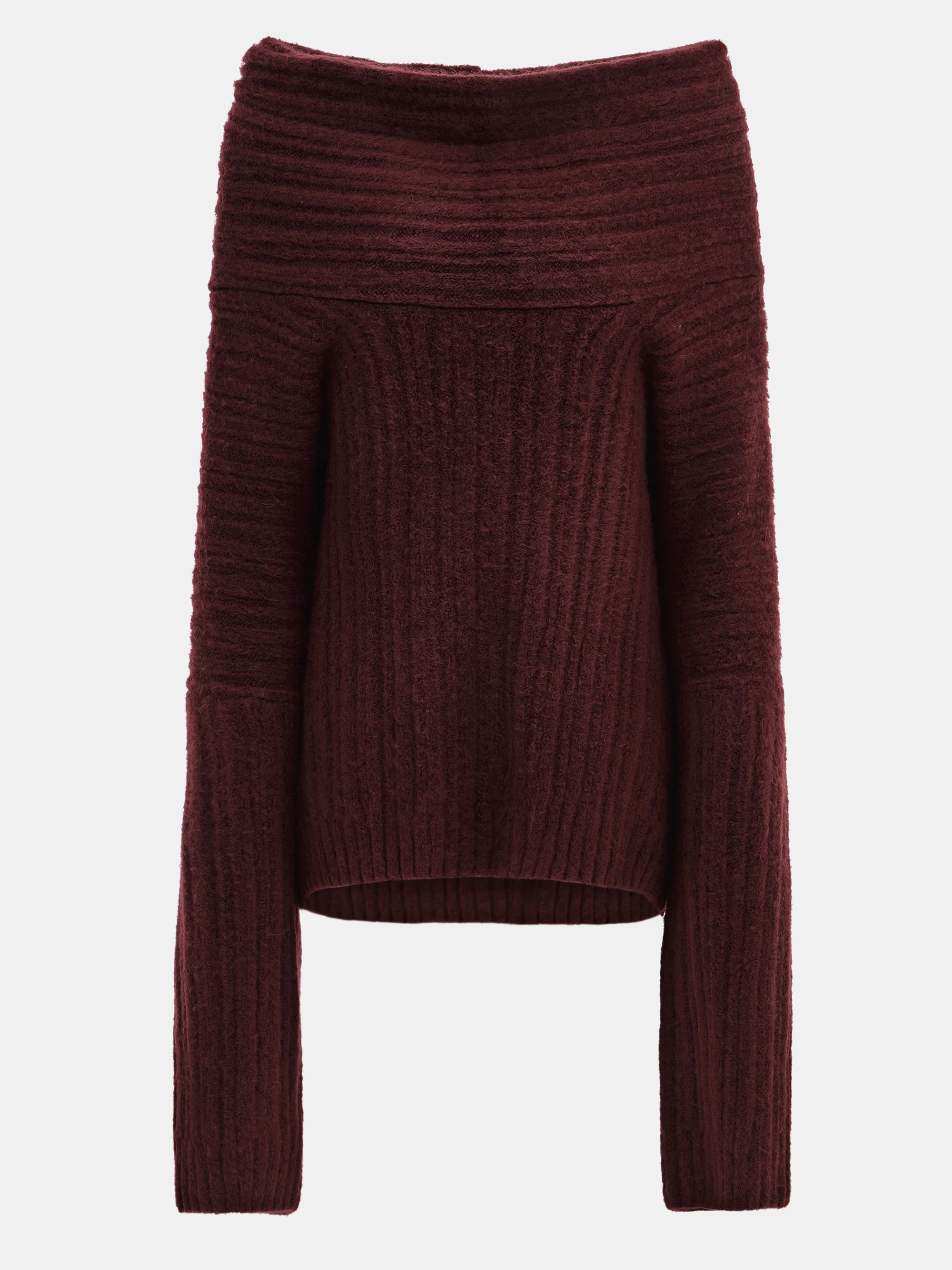 Becca Oversized High Roll Knit Pullover, Burgundy - Image 6
