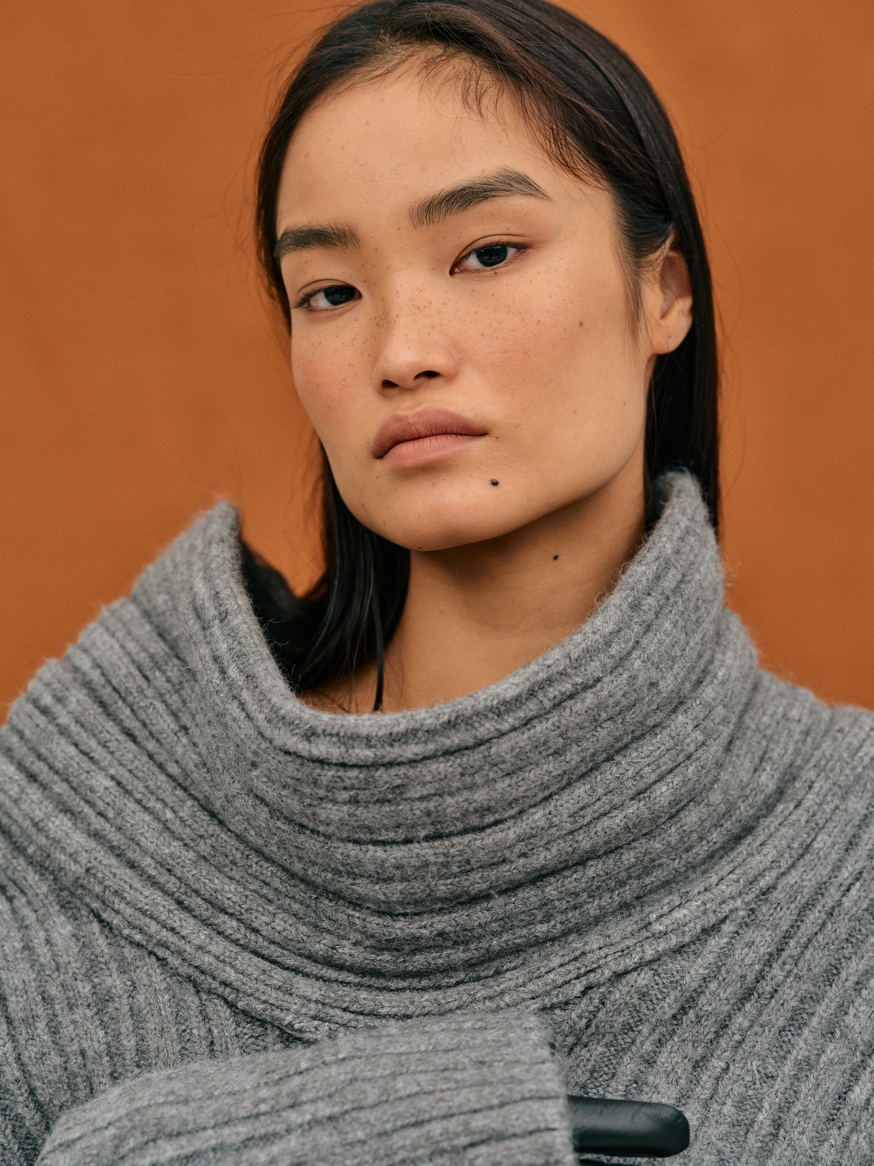 Becca Oversized High Roll Knit Pullover, Storm Grey - Image 2