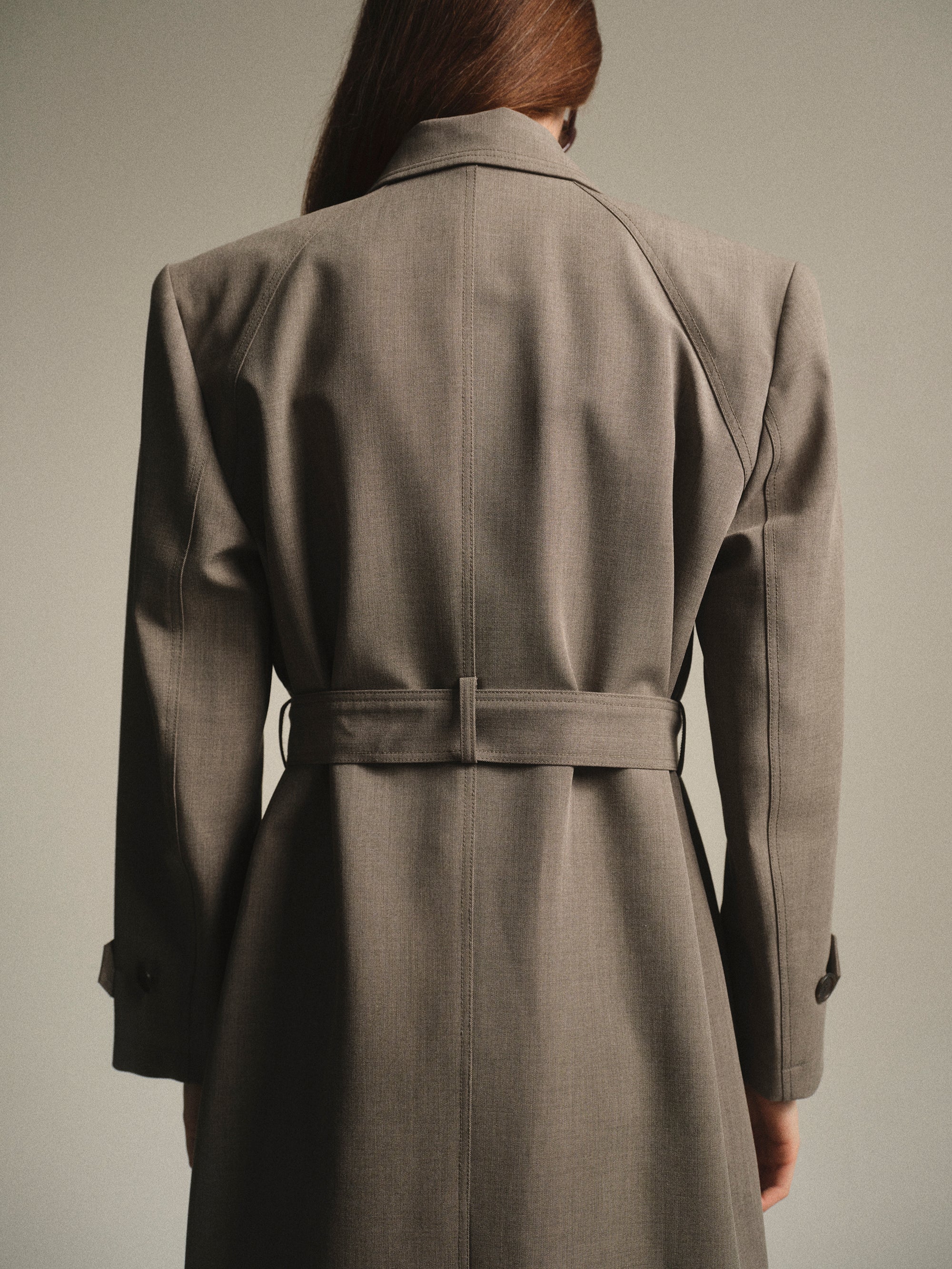 Belted Topcoat, Beige - Image 4