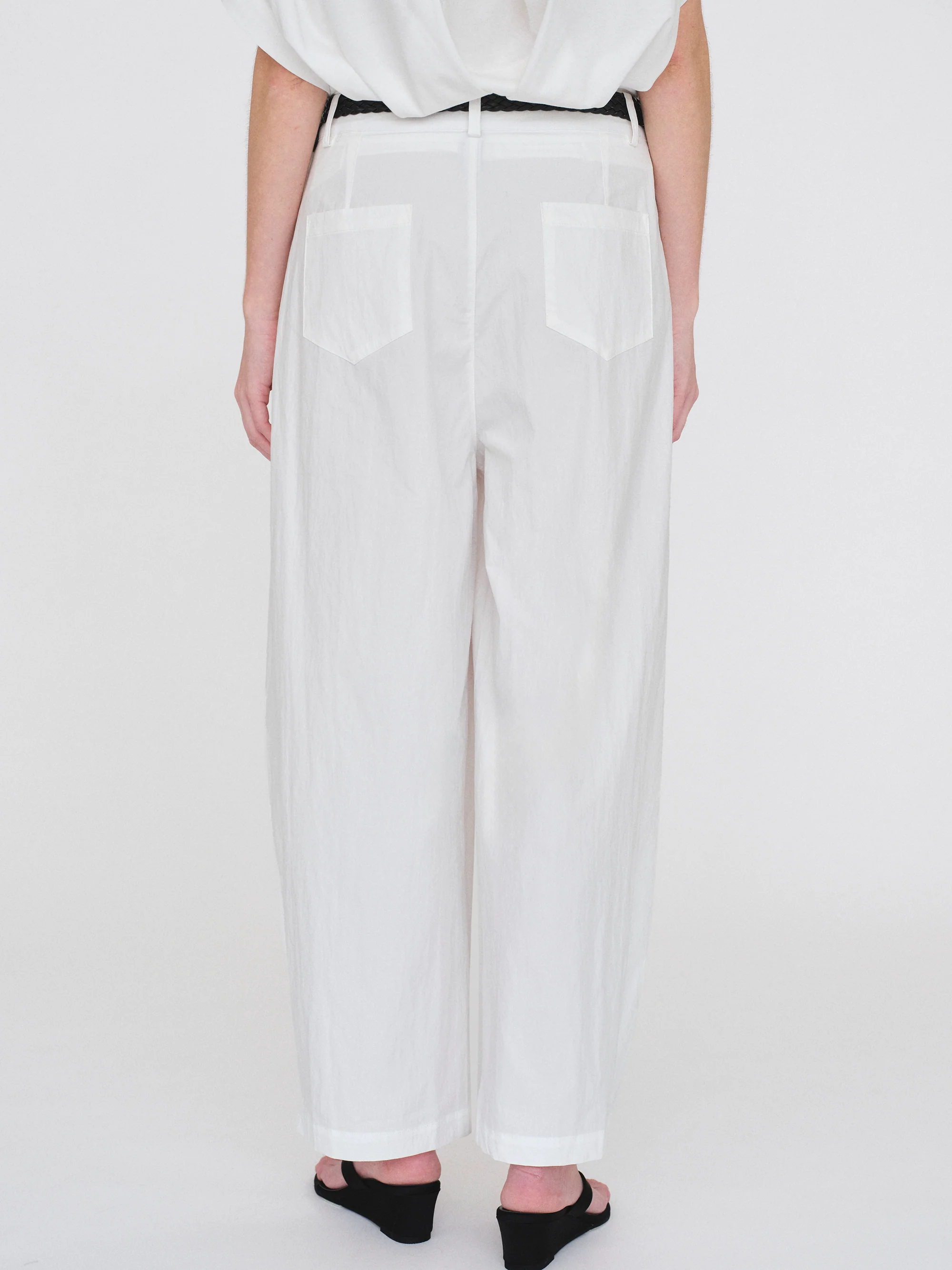 Belted Volume Pants, White - Image 6