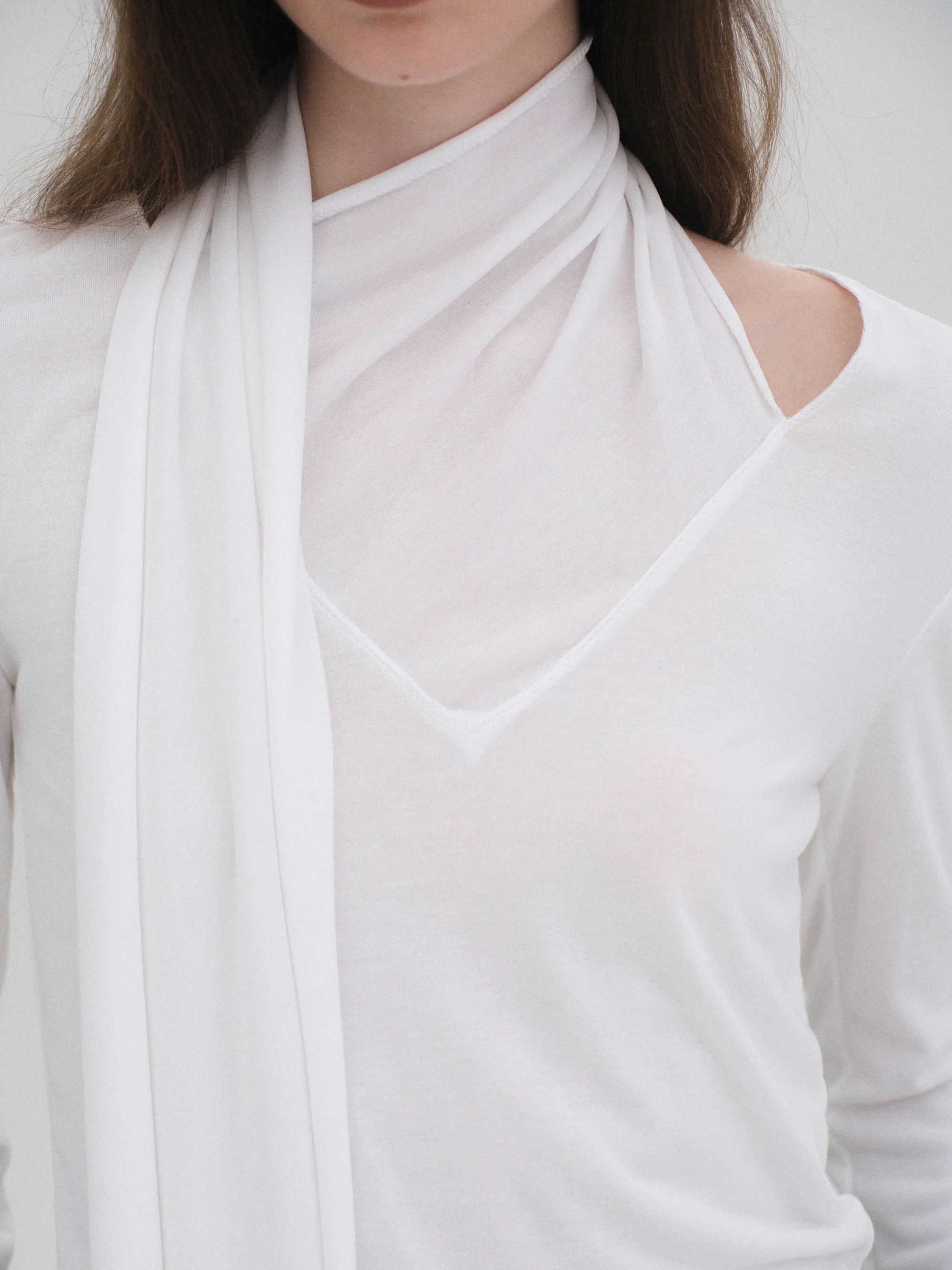 Bias Scarf Top, White - Image 2