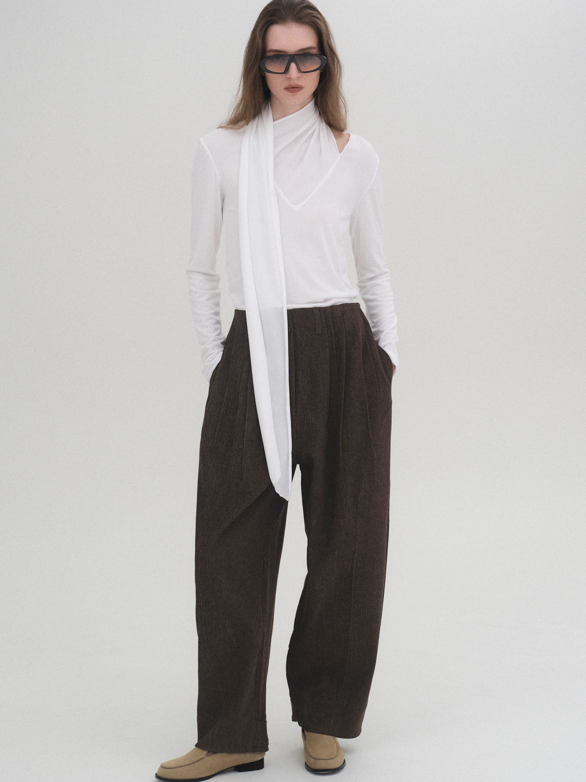 Bias Scarf Top, White - Image 4