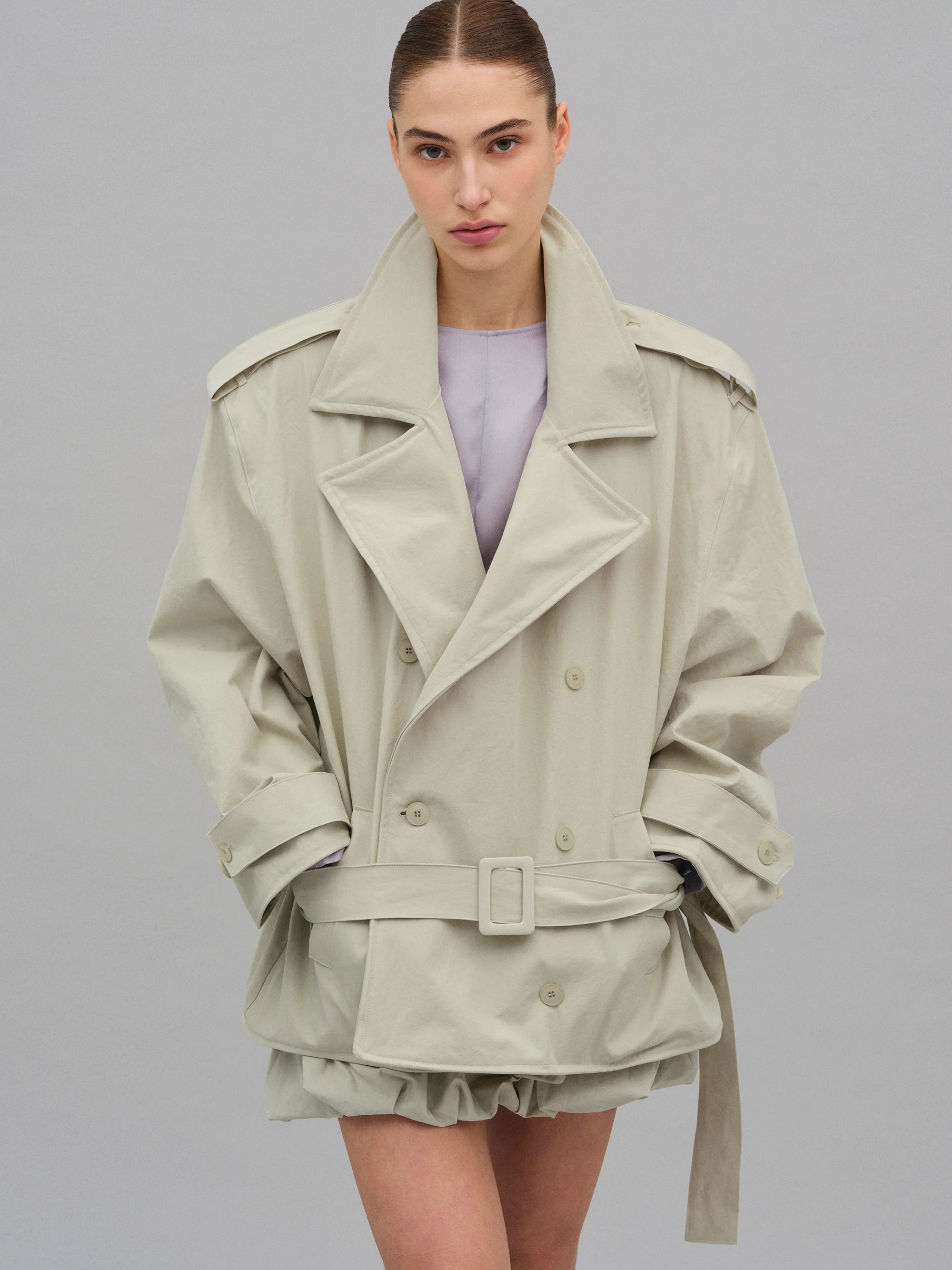 Bibi Wired Short Trench, Ivory