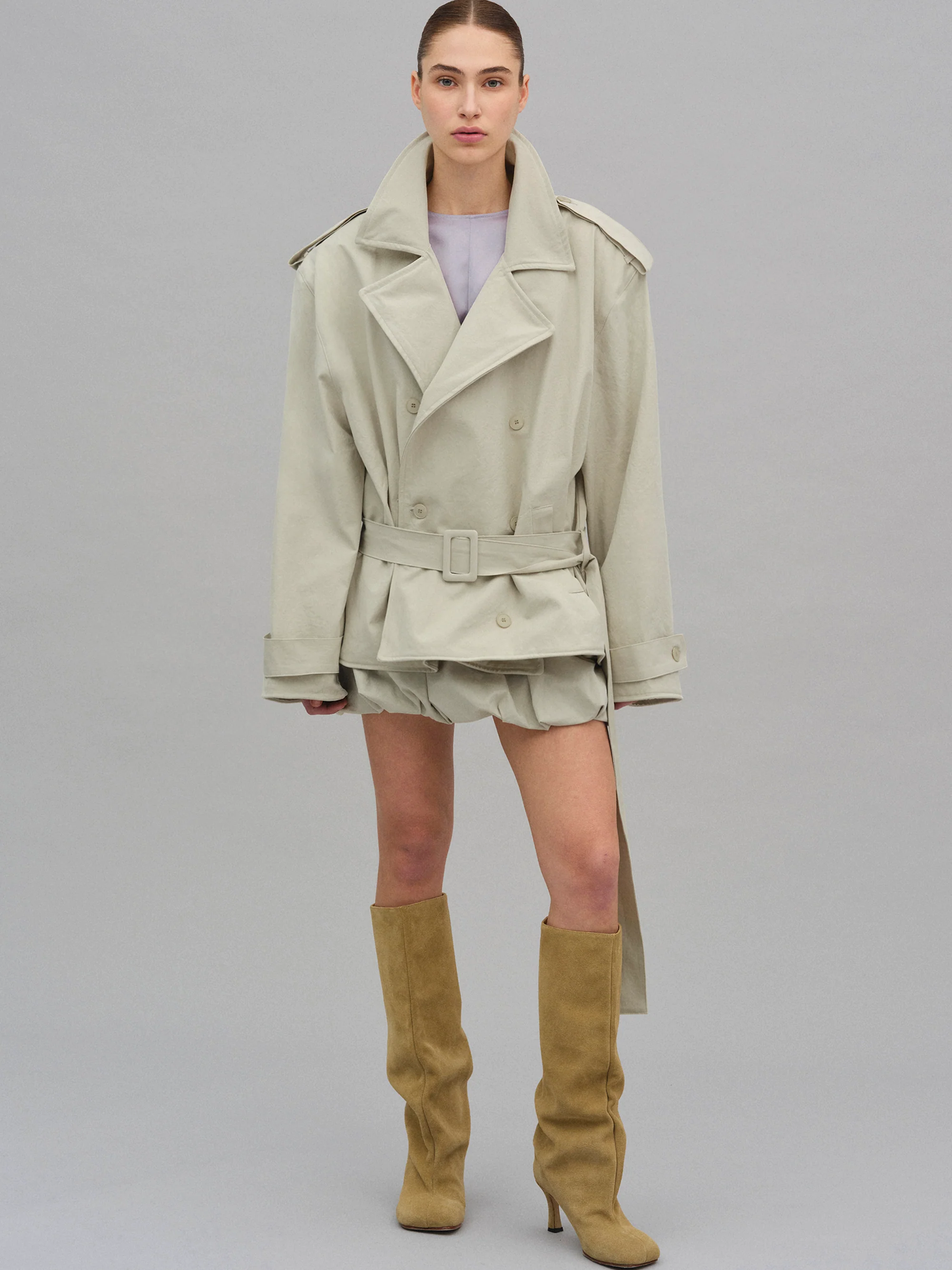 Bibi Wired Short Trench, Ivory - Image 5