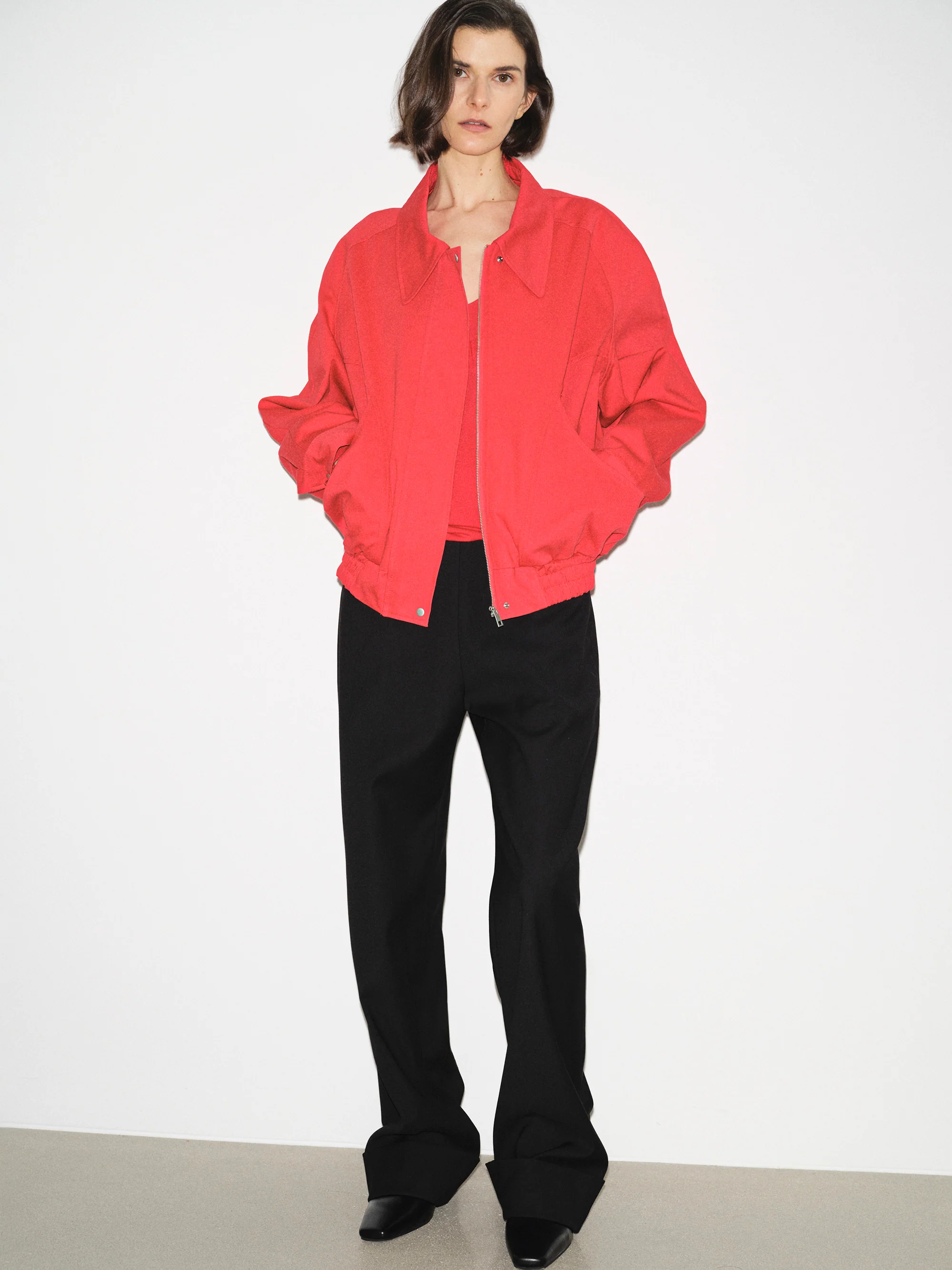 Blouson Bomber Jacket, Red - Image 3