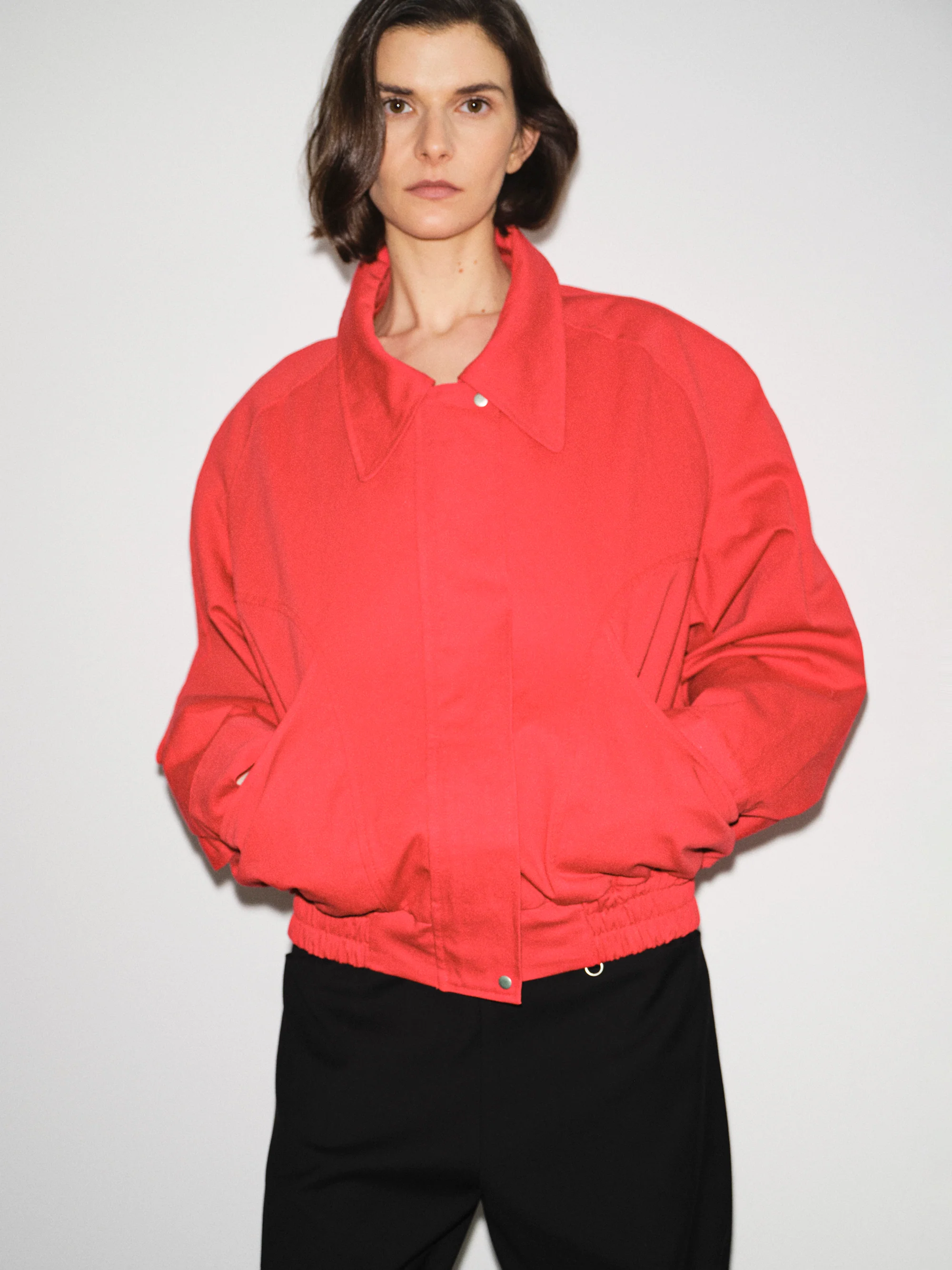 Blouson Bomber Jacket, Red - Image 4