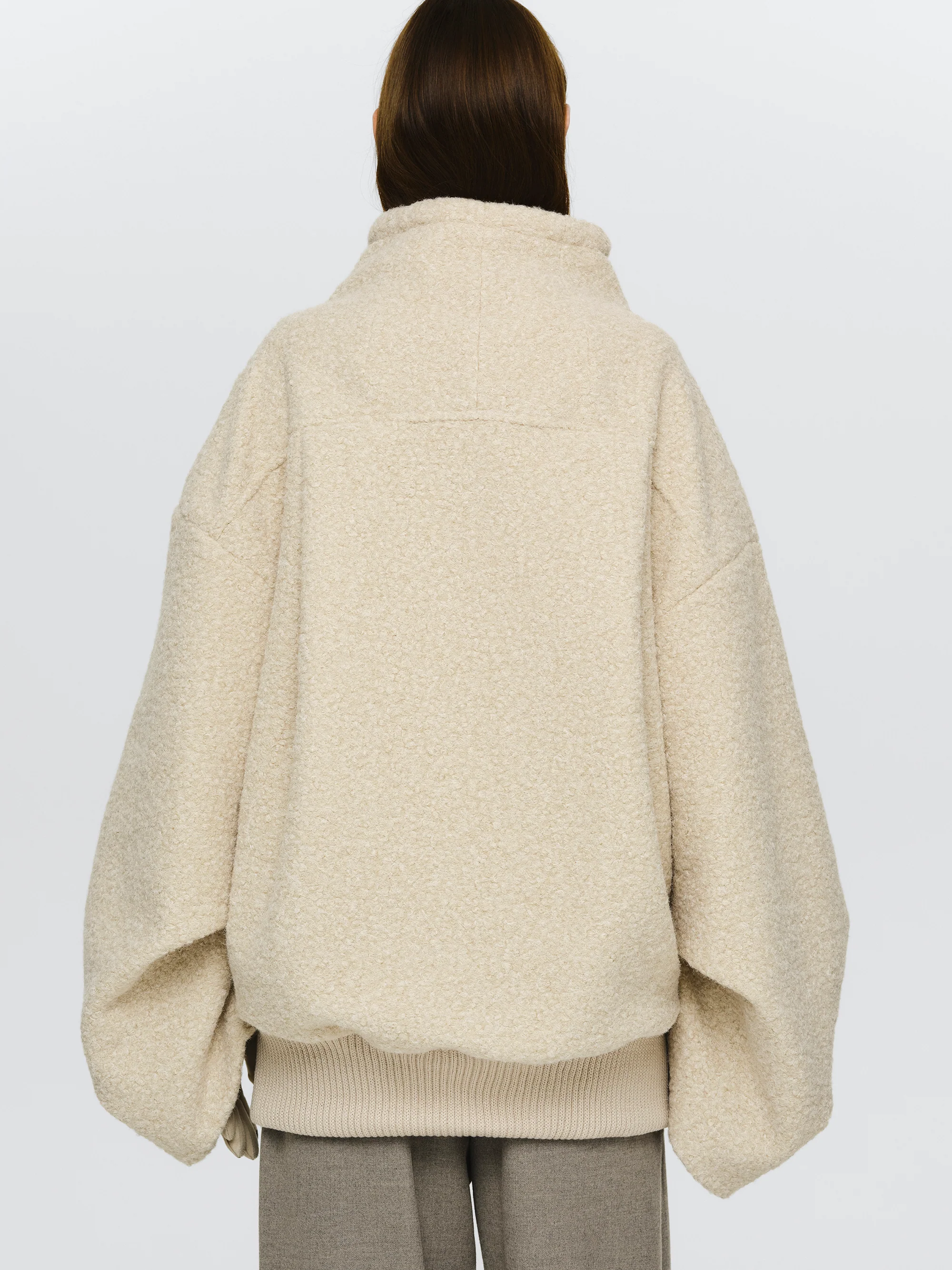 Boucle Flight Coat, Alabaster - Image 4