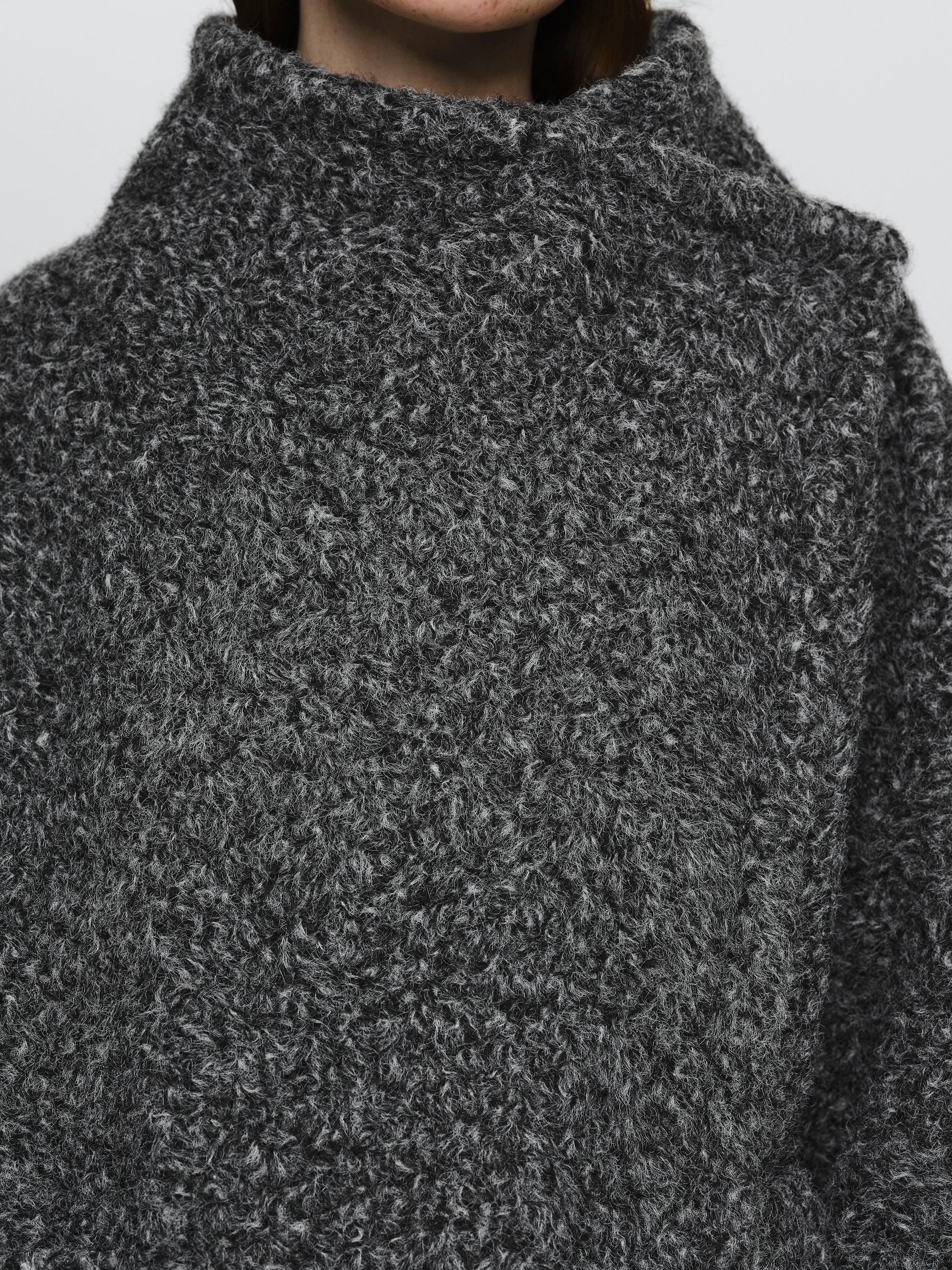 Boucle Flight Coat, Charcoal - Image 3