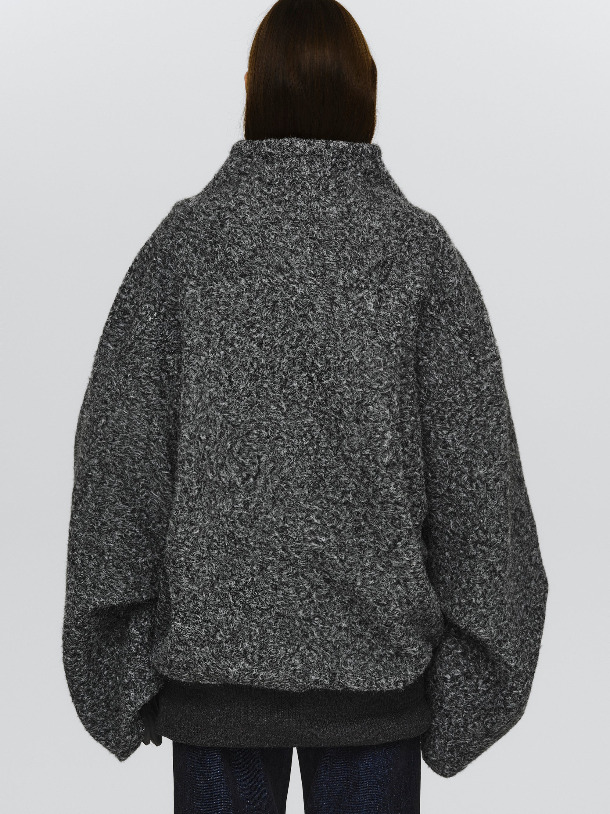 Boucle Flight Coat, Charcoal - Image 4