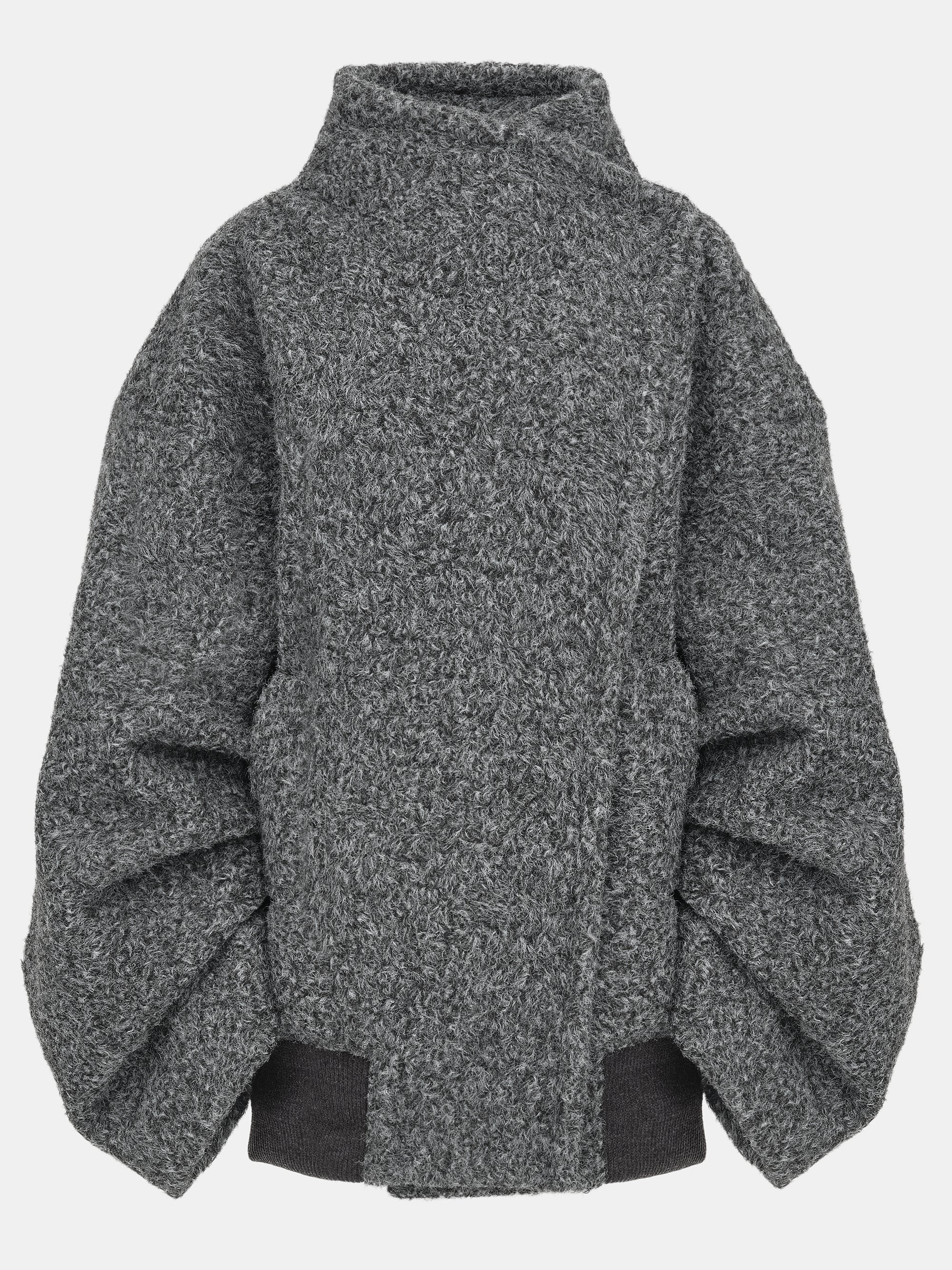 Boucle Flight Coat, Charcoal - Image 5