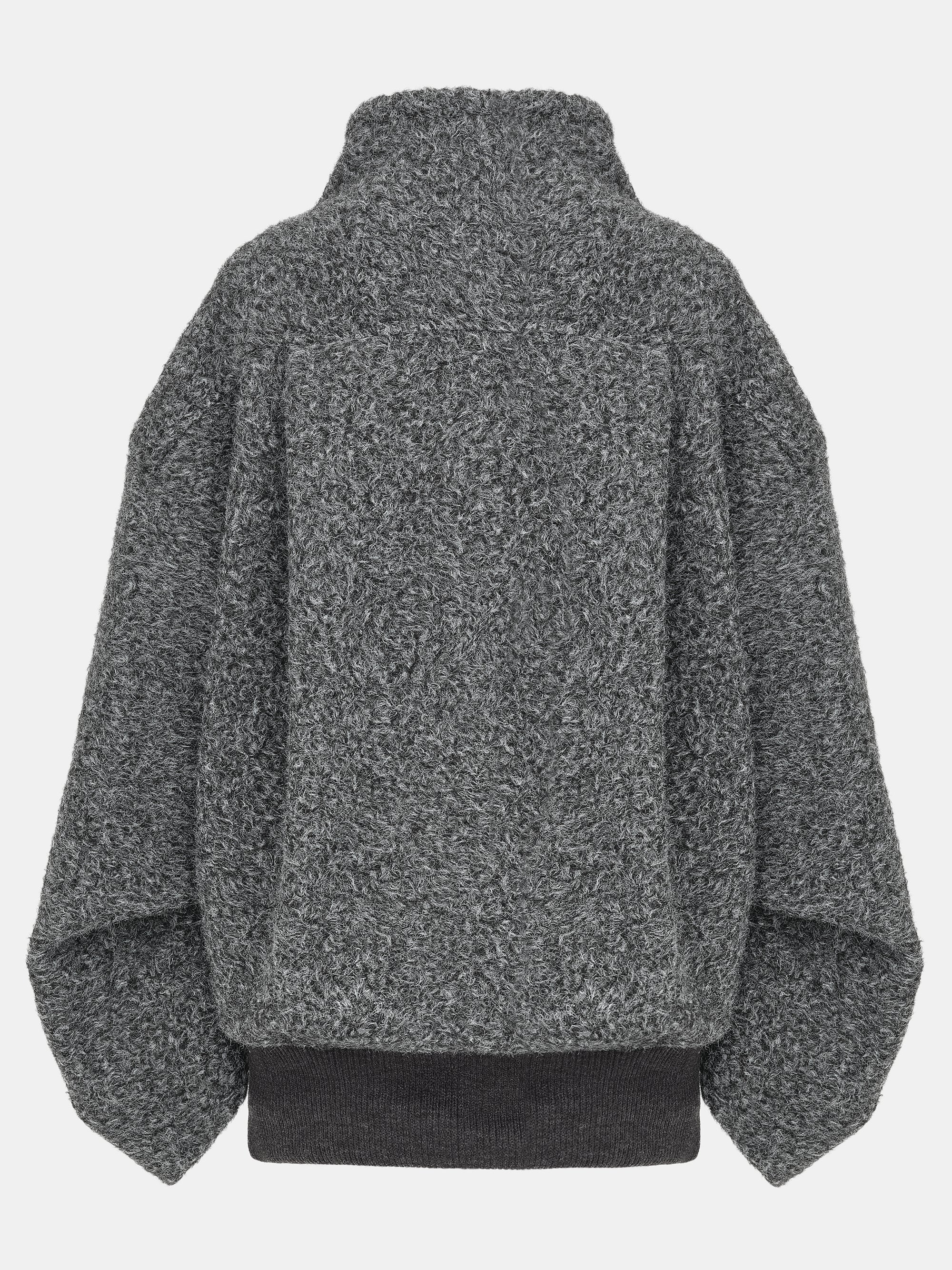 Boucle Flight Coat, Charcoal - Image 6