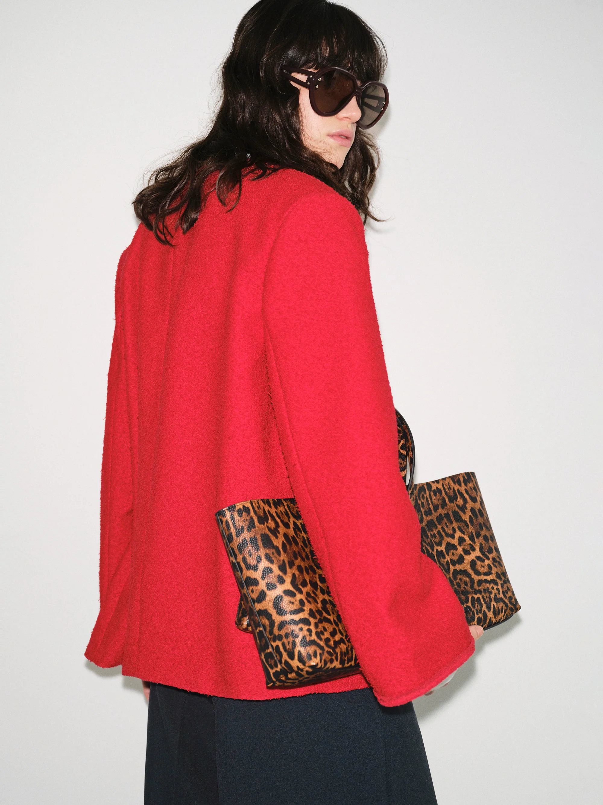 Boucle Textured Jacket, Red - Image 7