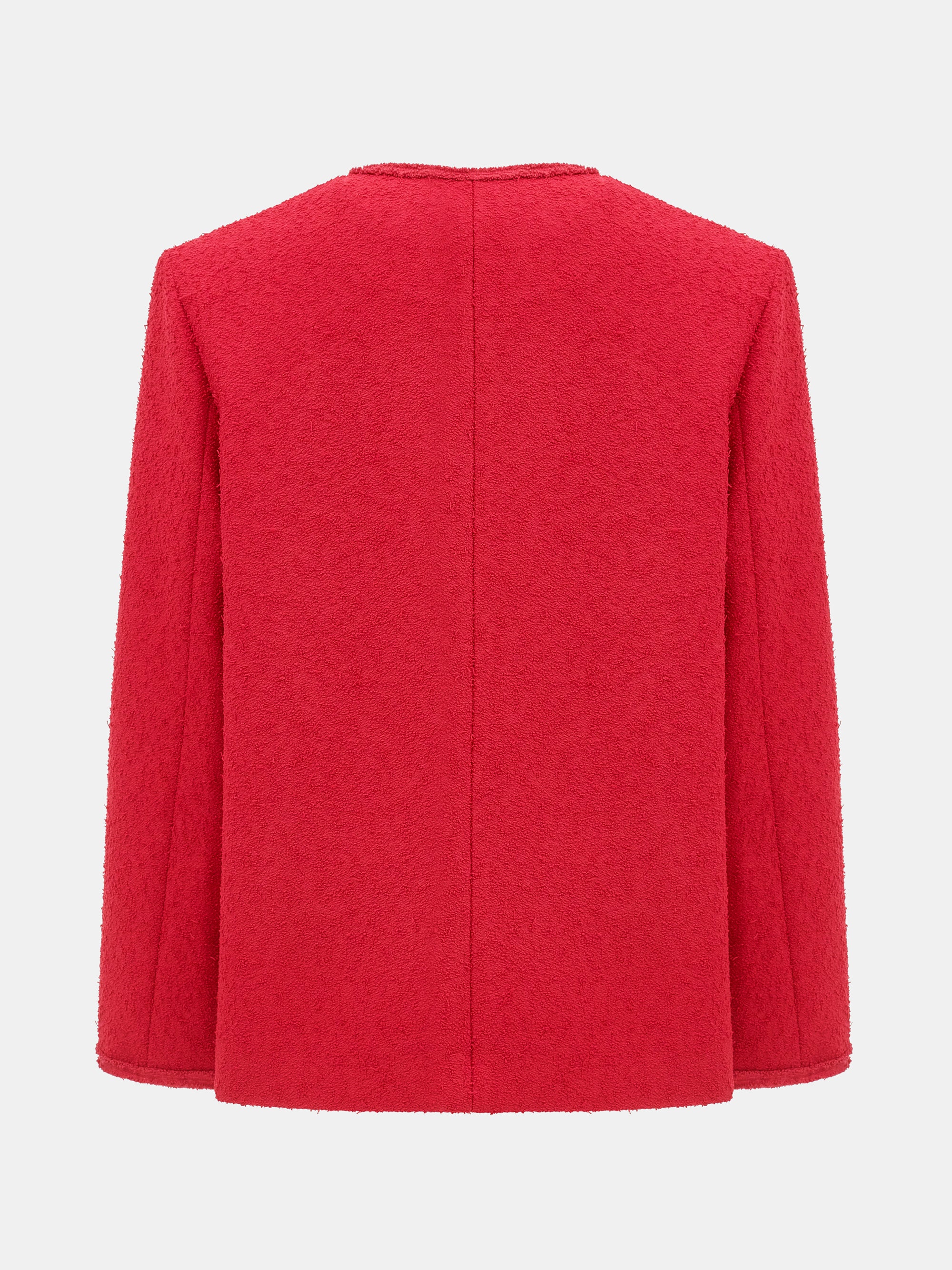 Boucle Textured Jacket, Red - Image 9