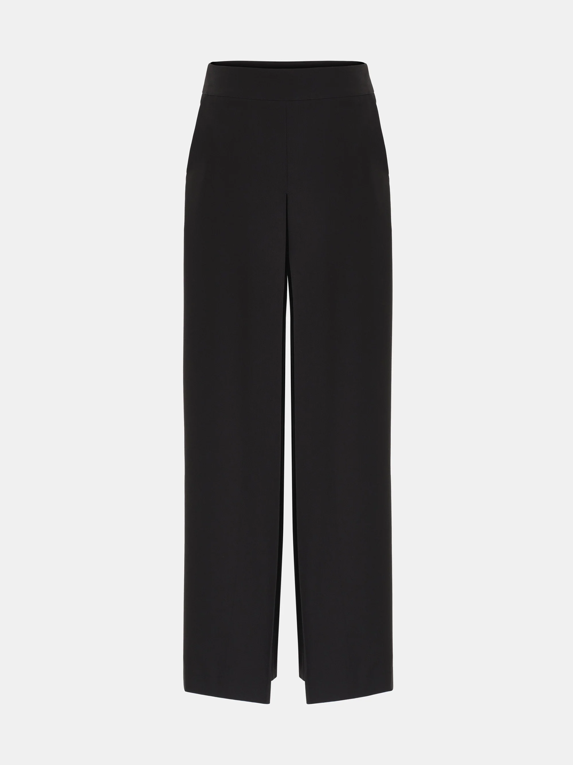 Box-Pleat Wide Trousers, Black - Image 5