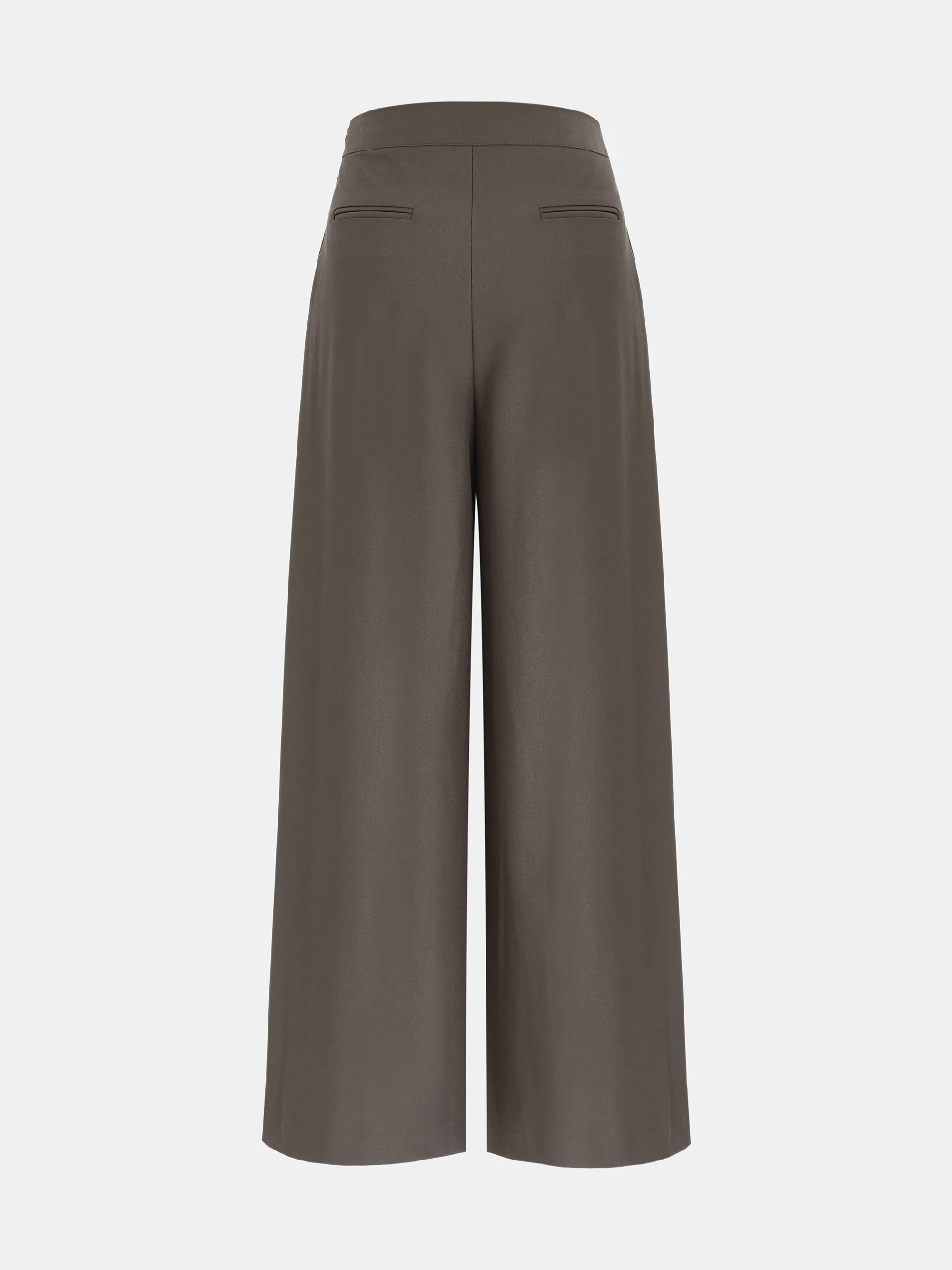 Box-Pleat Wide Trousers, Mocha - Image 7