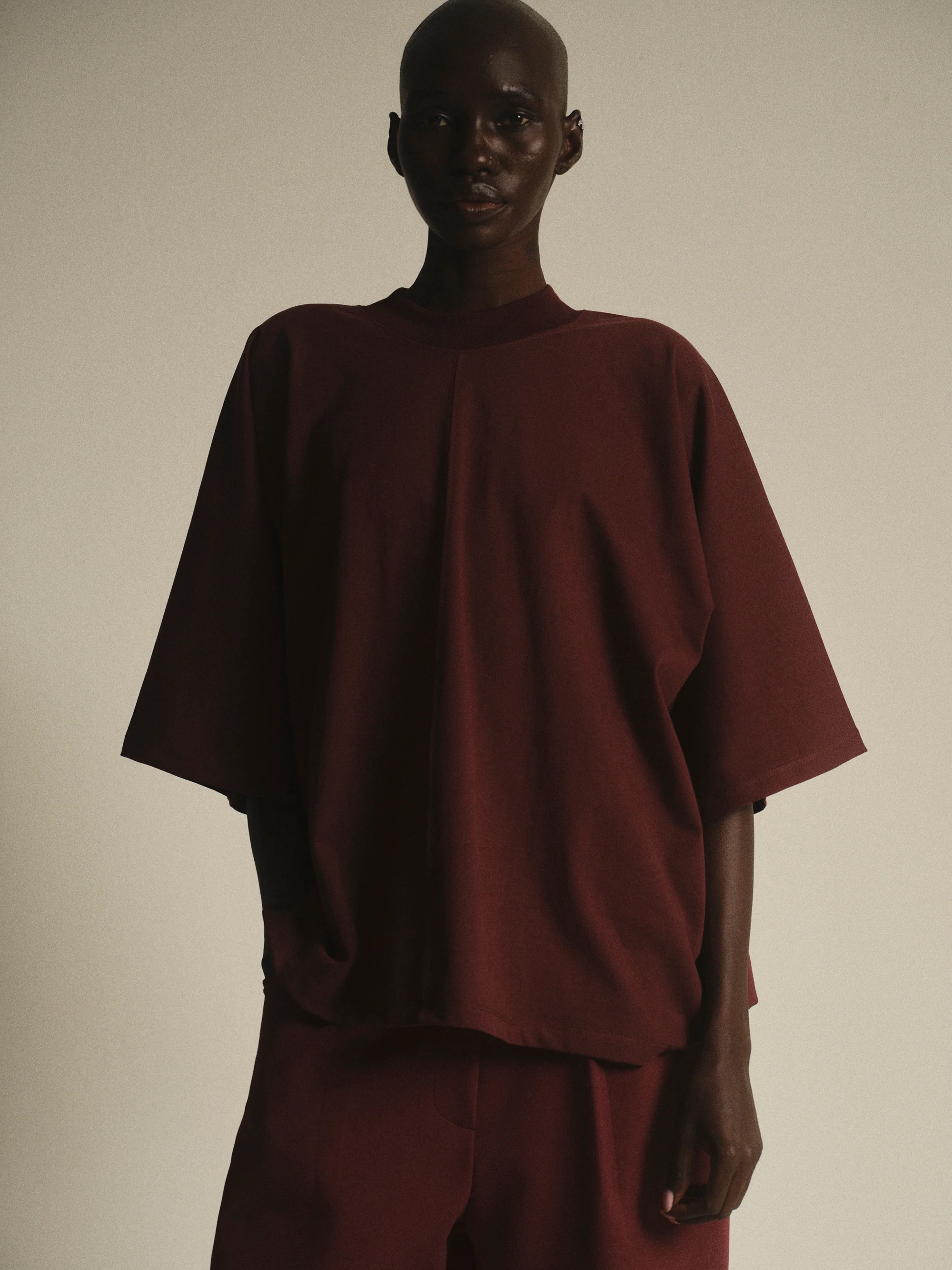 Boxy T-Shirt, Wine - Image 2