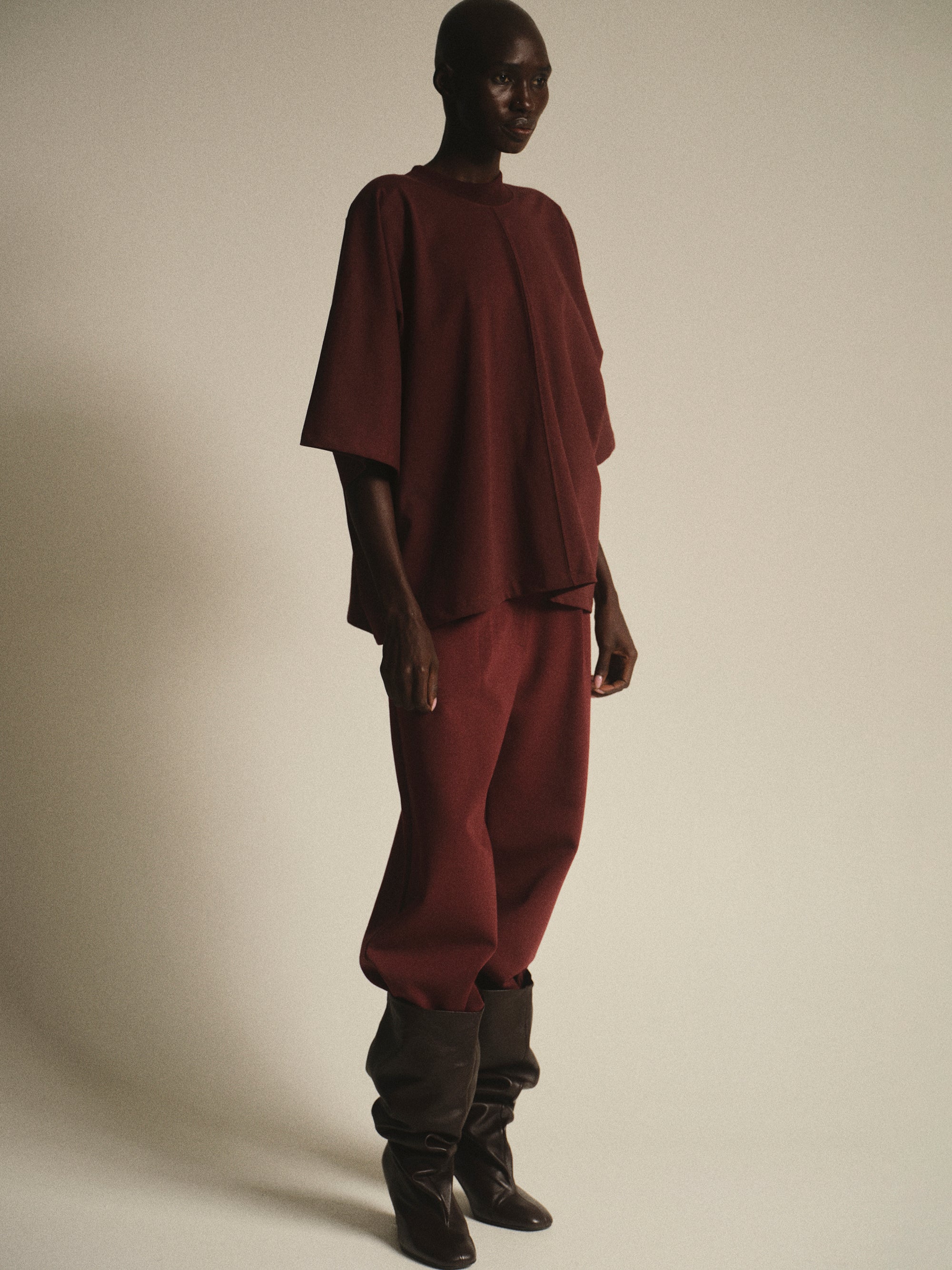 Boxy T-Shirt, Wine - Image 3