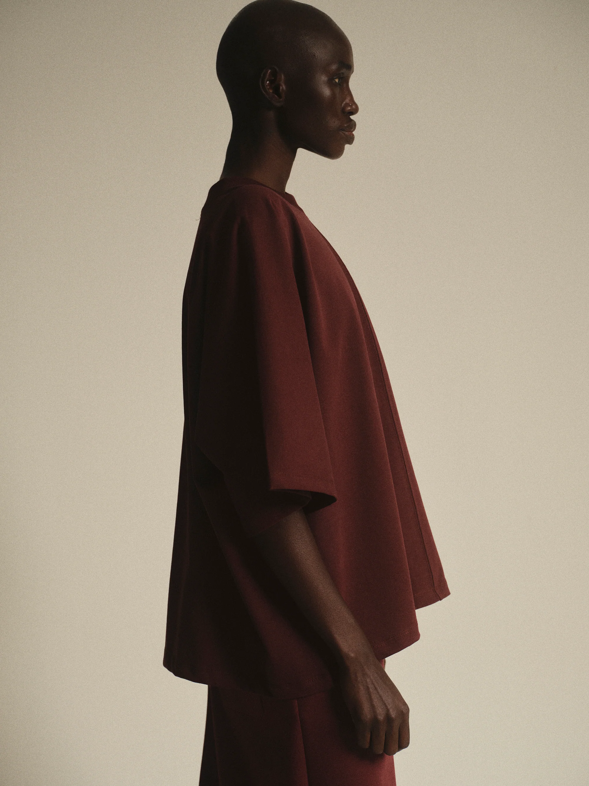 Boxy T-Shirt, Wine - Image 4