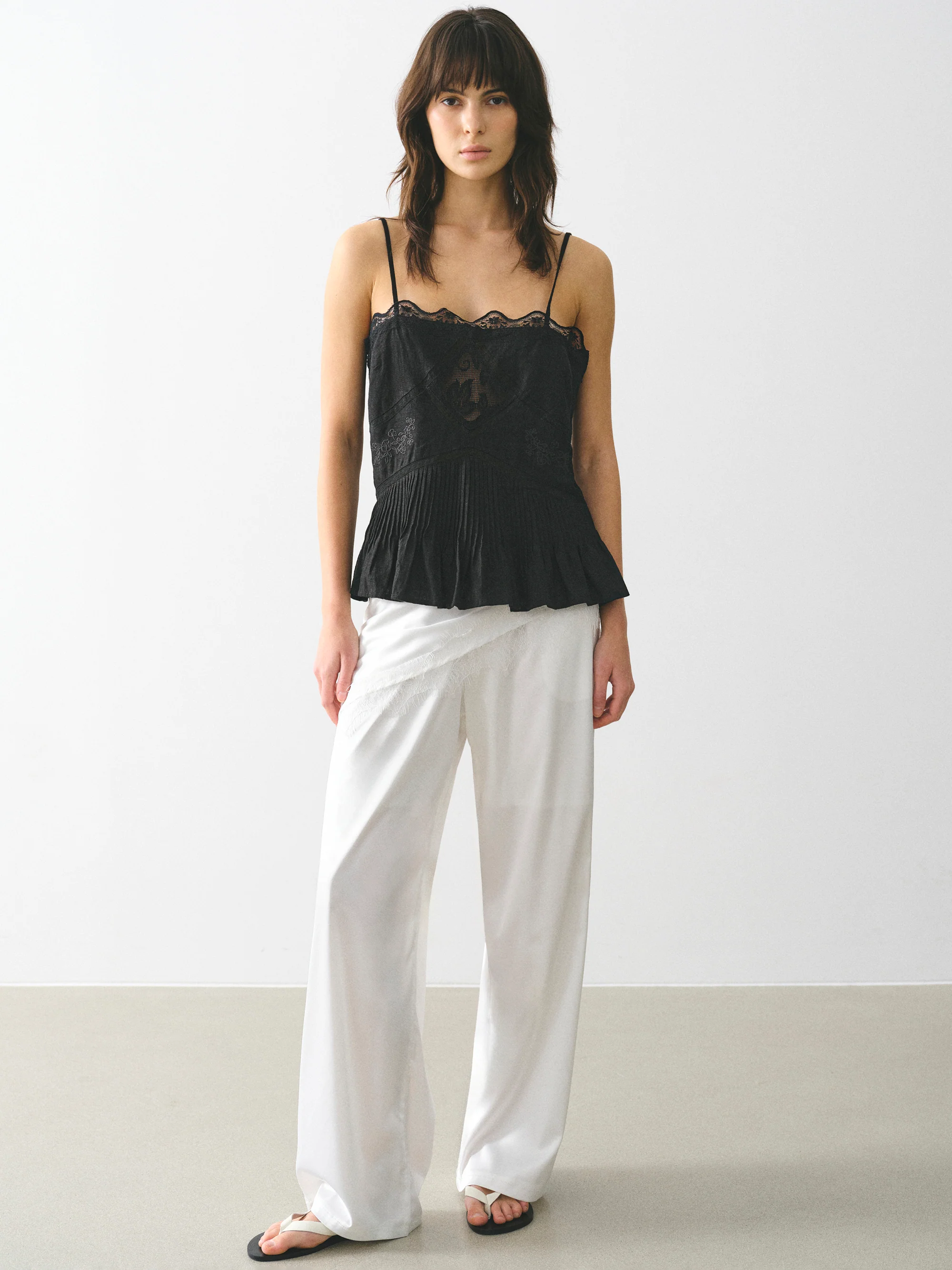 Broderie Anglaise Lace Top, Black - Image 3
