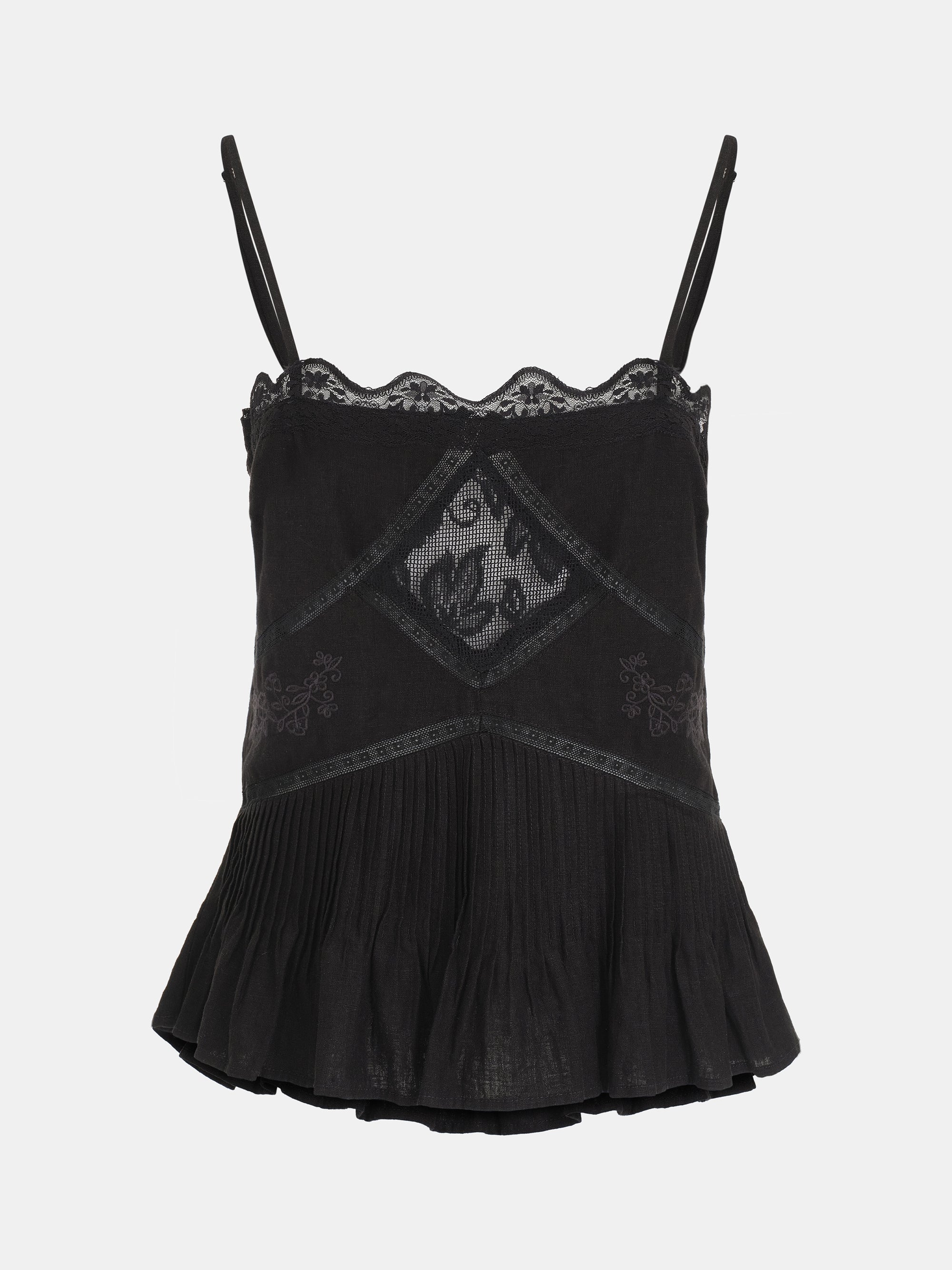 Broderie Anglaise Lace Top, Black - Image 4